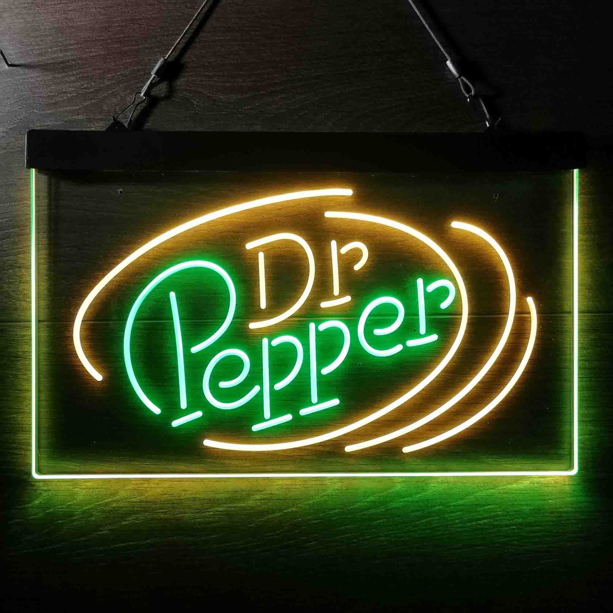 Dr Pepper Line Logo Dual Color LED Neon Sign ProLedSign