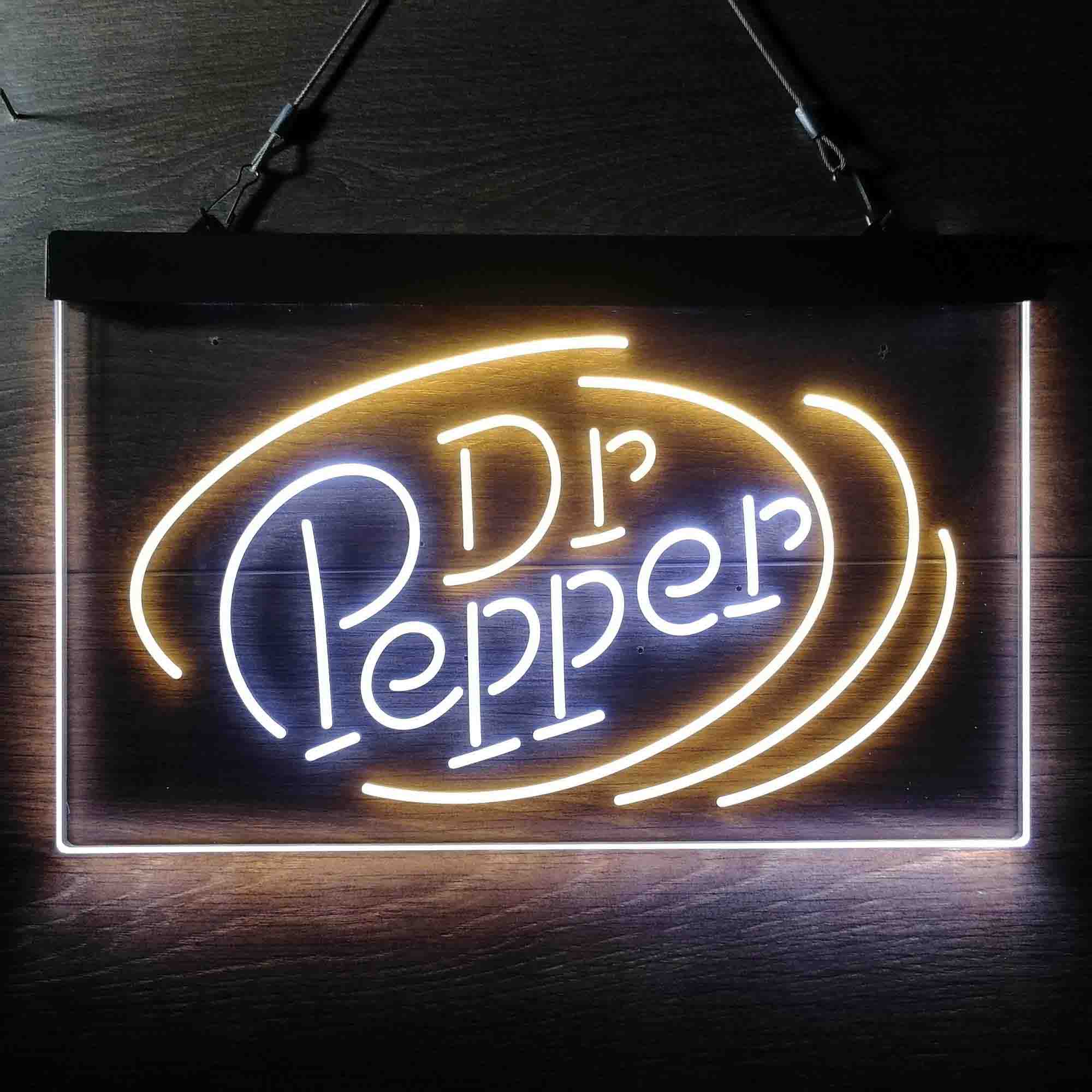 Dr Pepper Line Logo Dual Color LED Neon Sign ProLedSign