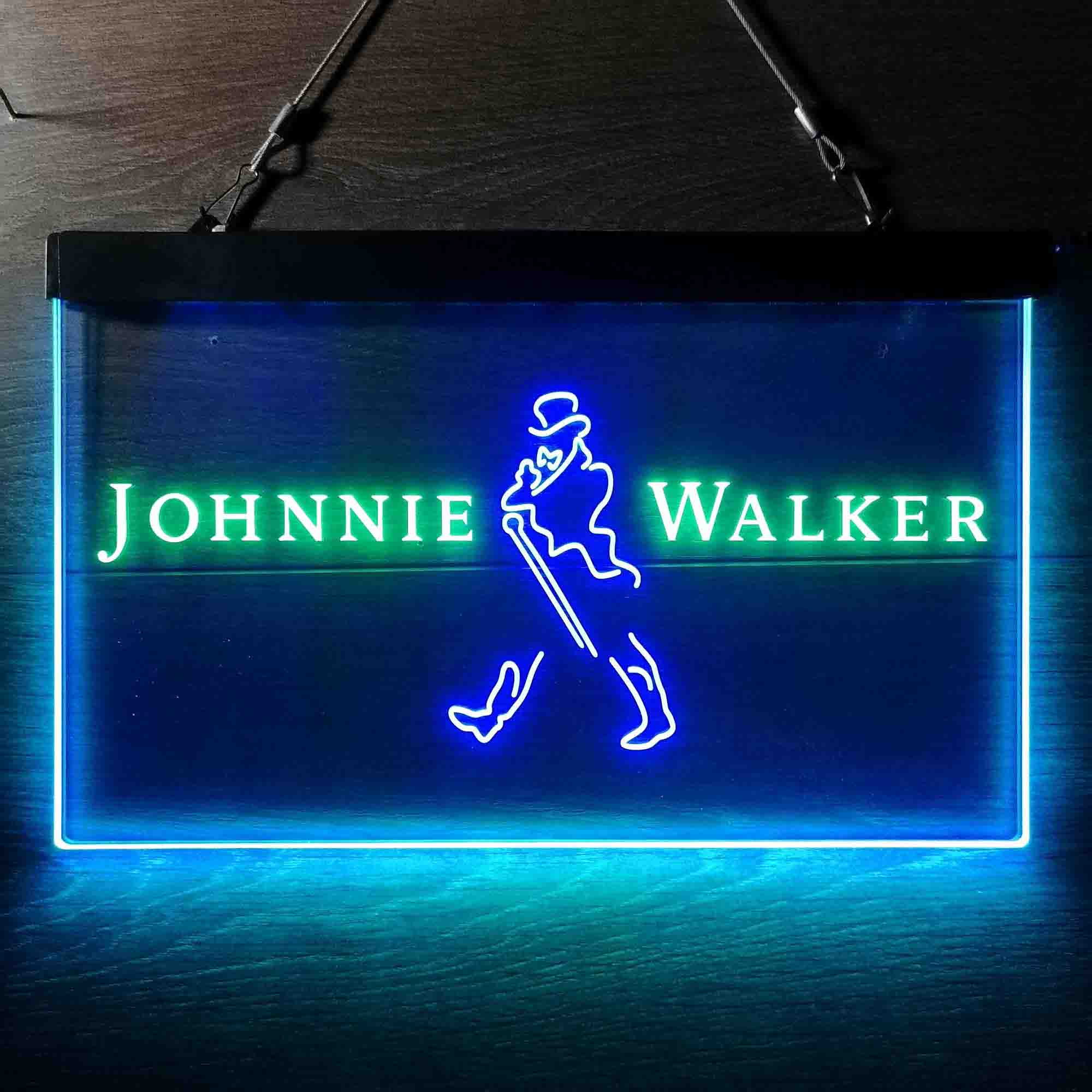 Johnnie Walker Normal Logo Left Dual Color LED Neon Sign ProLedSign