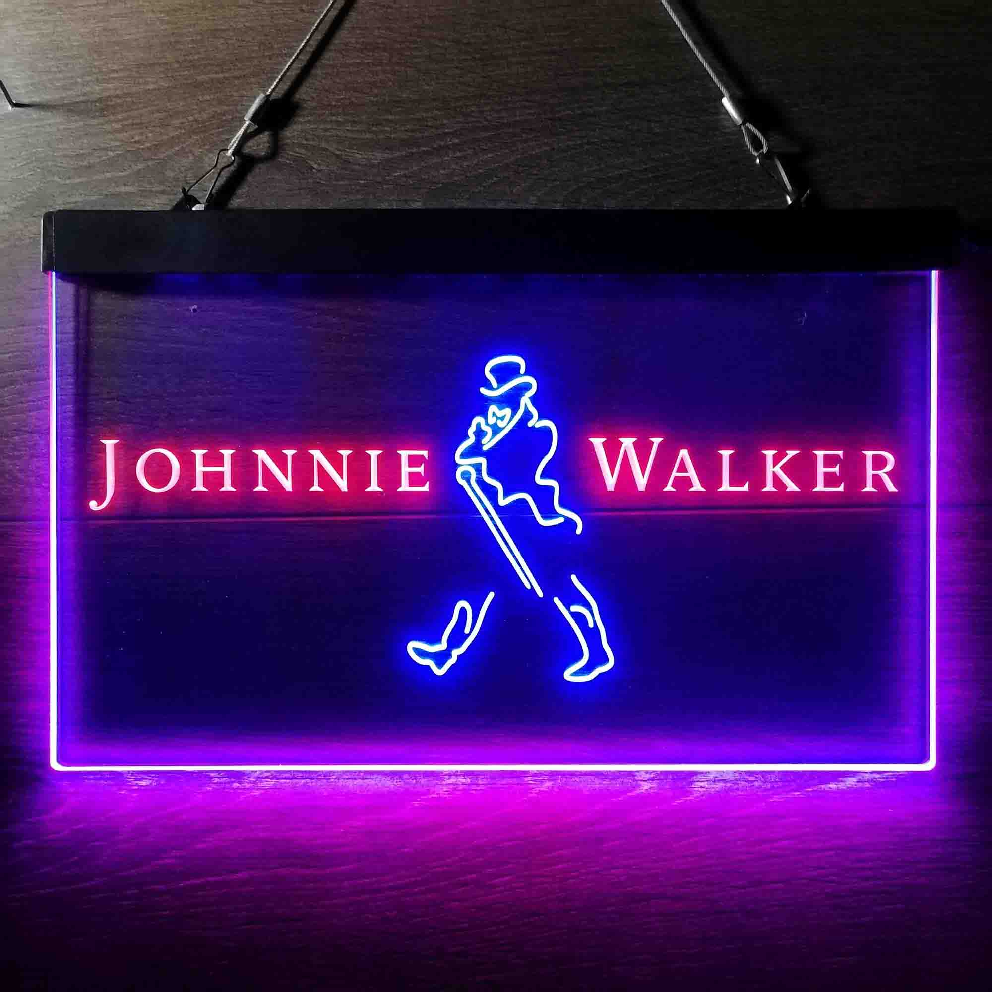 Johnnie Walker Normal Logo Left Dual Color LED Neon Sign ProLedSign