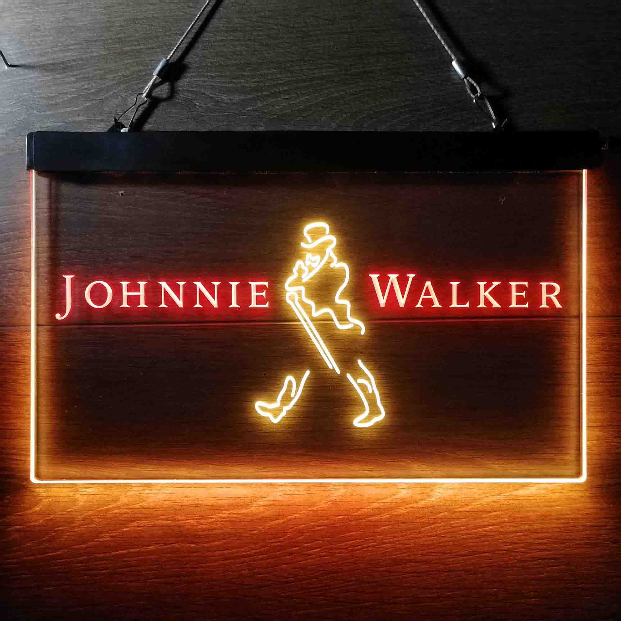 Johnnie Walker Normal Logo Left Dual Color LED Neon Sign ProLedSign