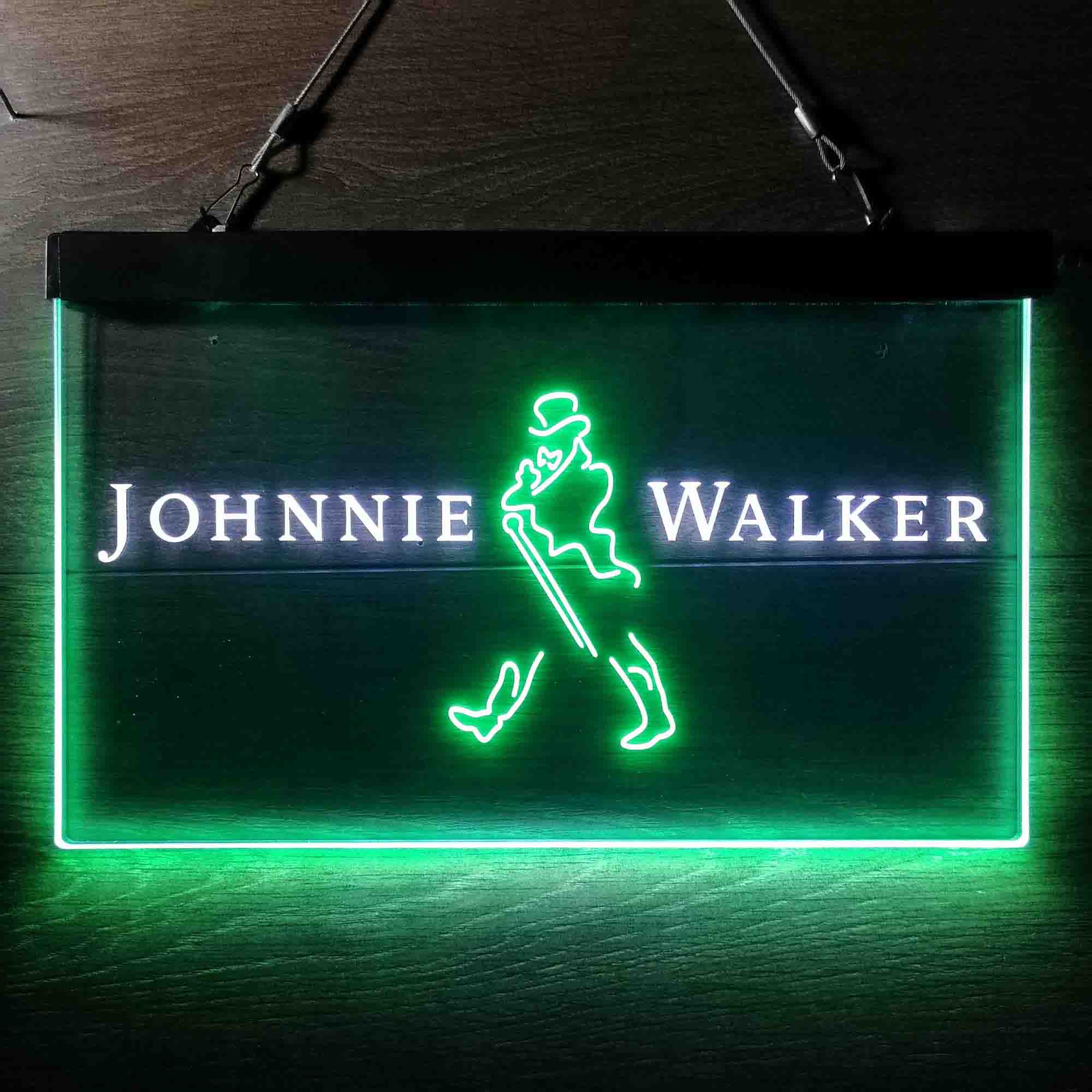 Johnnie Walker Normal Logo Left Dual Color LED Neon Sign ProLedSign