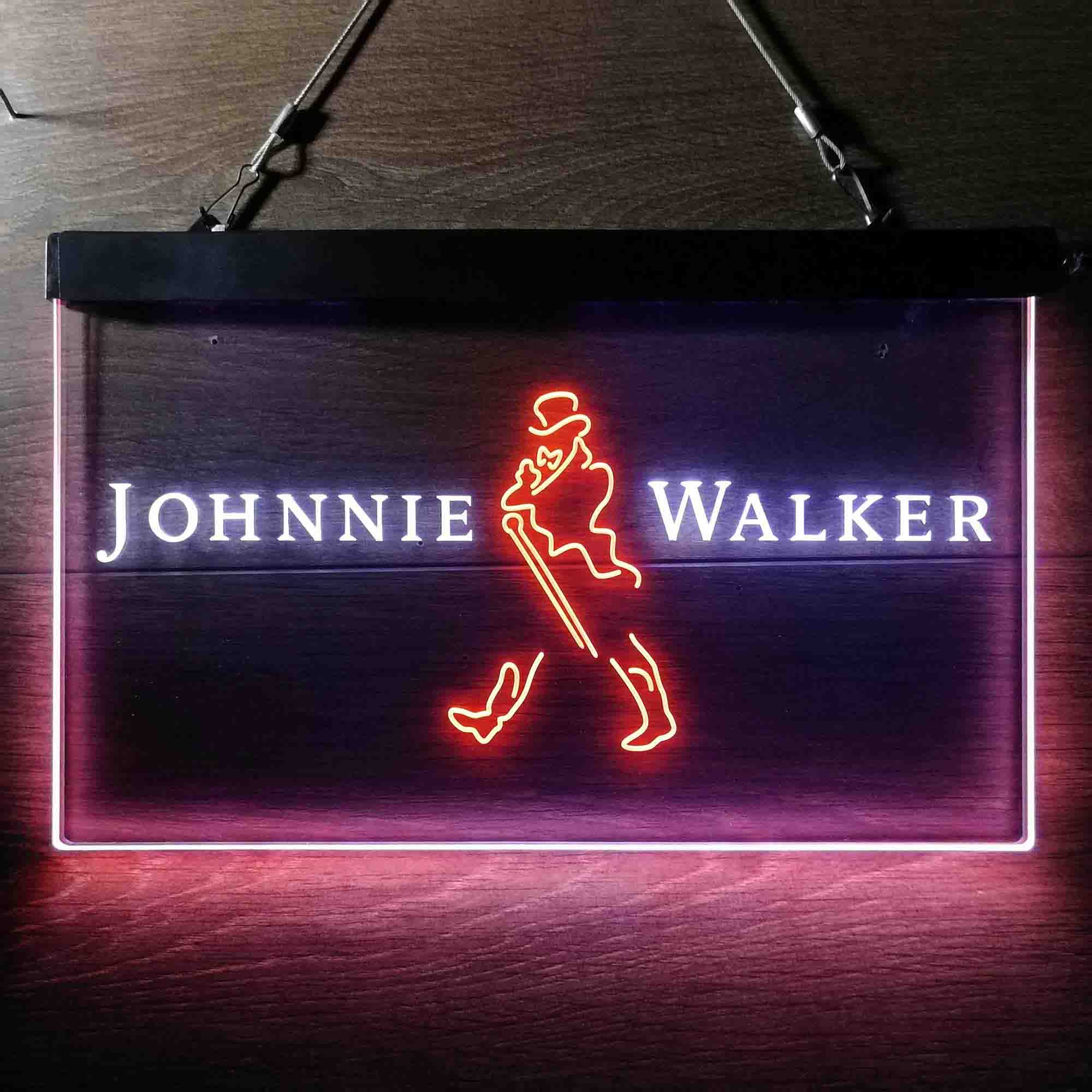 Johnnie Walker Normal Logo Left Dual Color LED Neon Sign ProLedSign