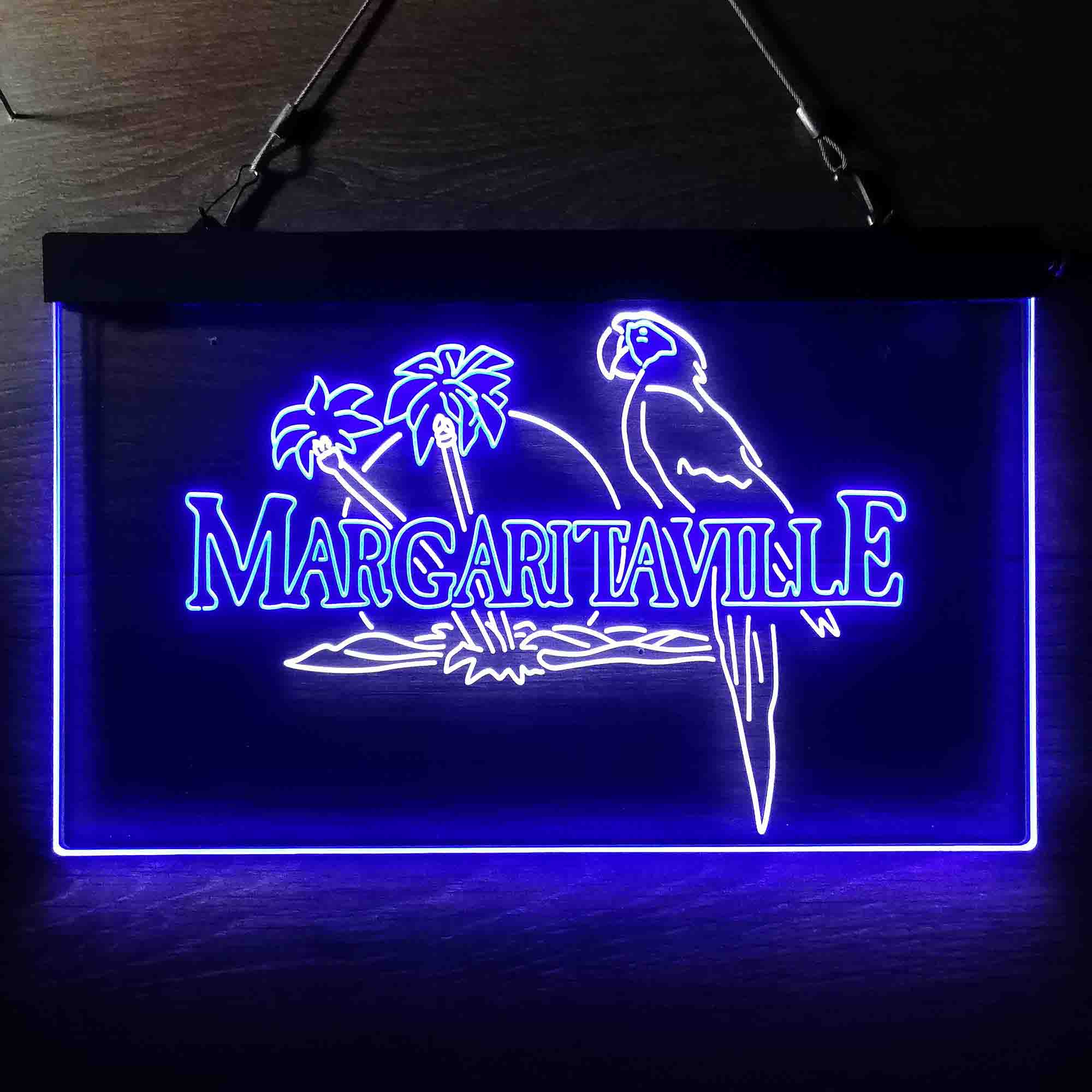 Jimmy Buffett's Margaritaville Parrot Dual Color LED Neon Sign ProLedSign