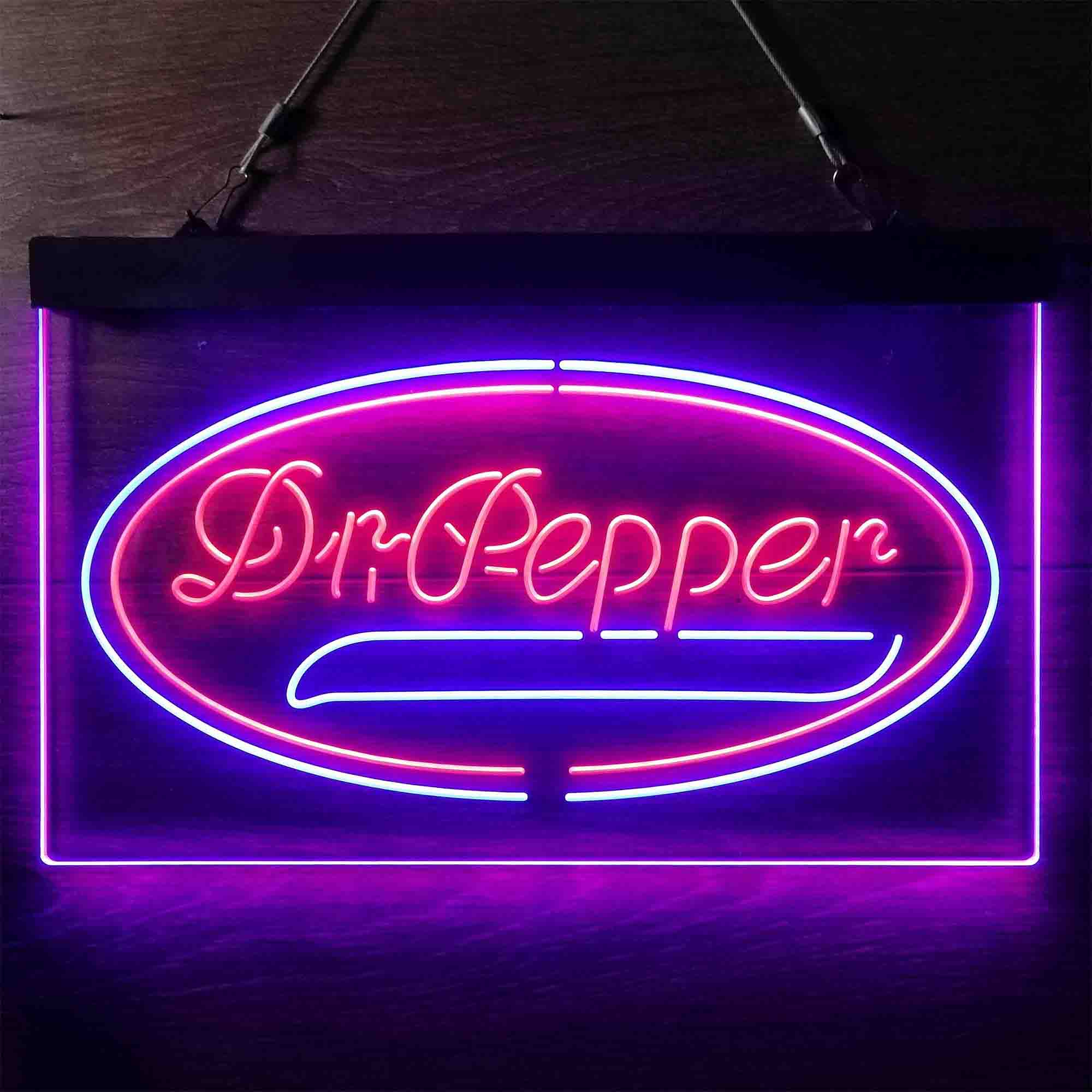 Dr Pepper Soft Drink Dual Color LED Neon Sign ProLedSign