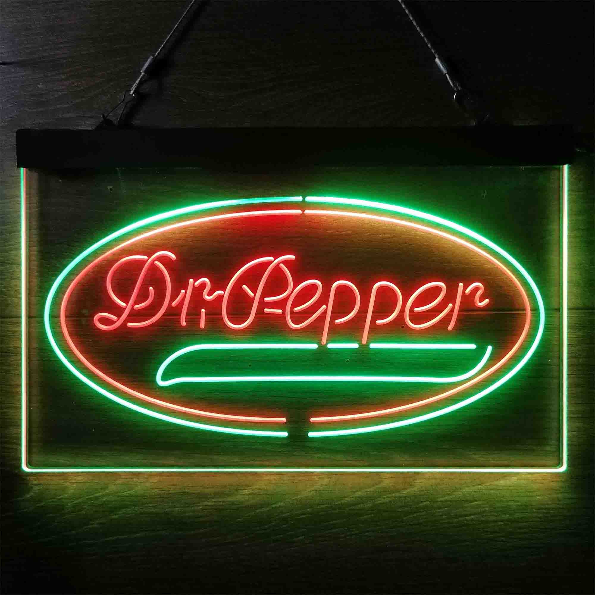 Dr Pepper Soft Drink Dual Color LED Neon Sign ProLedSign