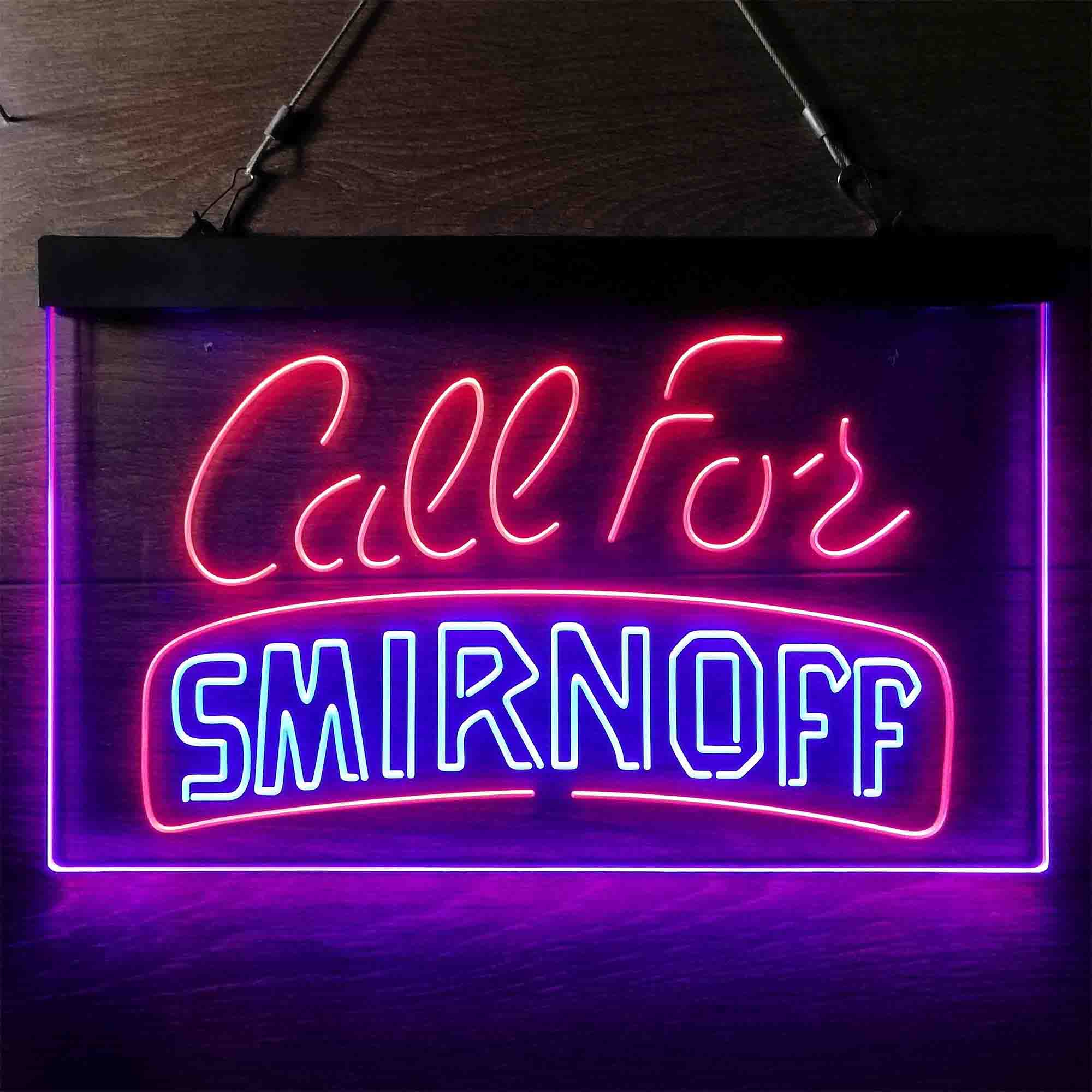 Call For Smirnoff Dual Color LED Neon Sign ProLedSign