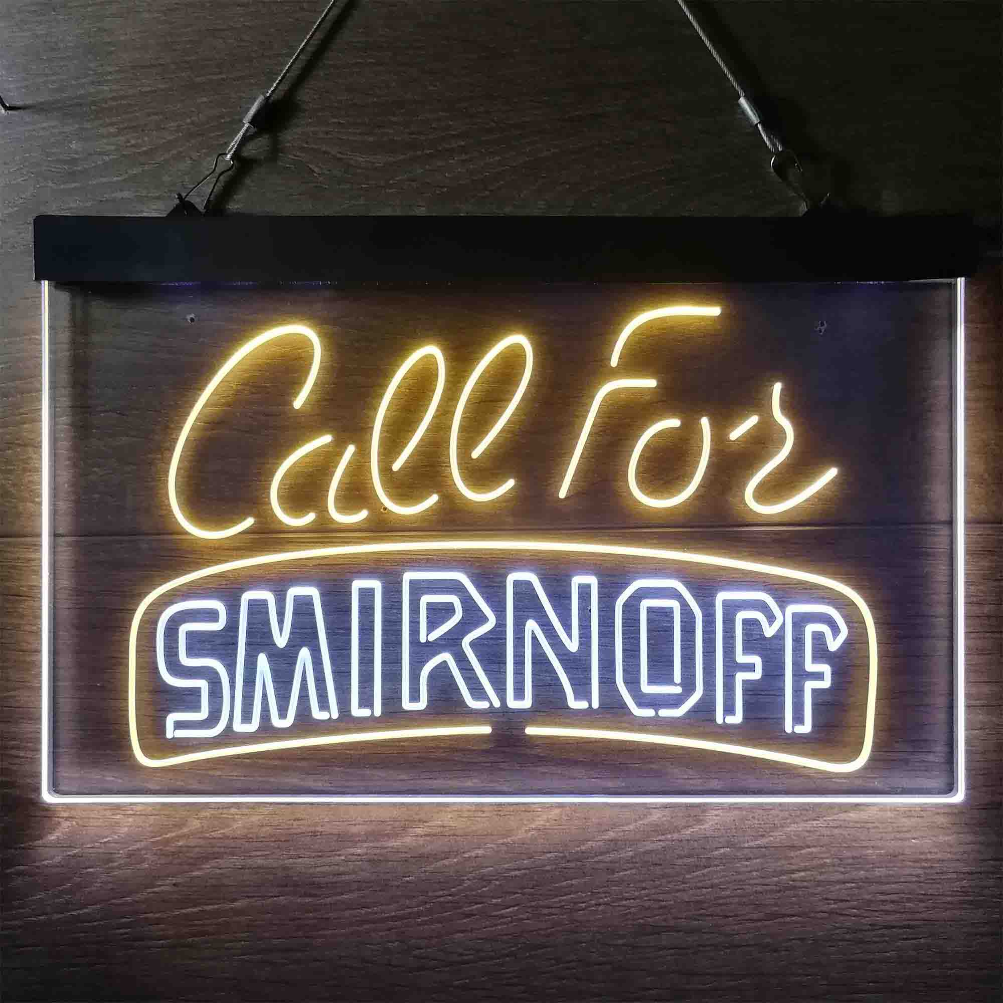 Call For Smirnoff Dual Color LED Neon Sign ProLedSign