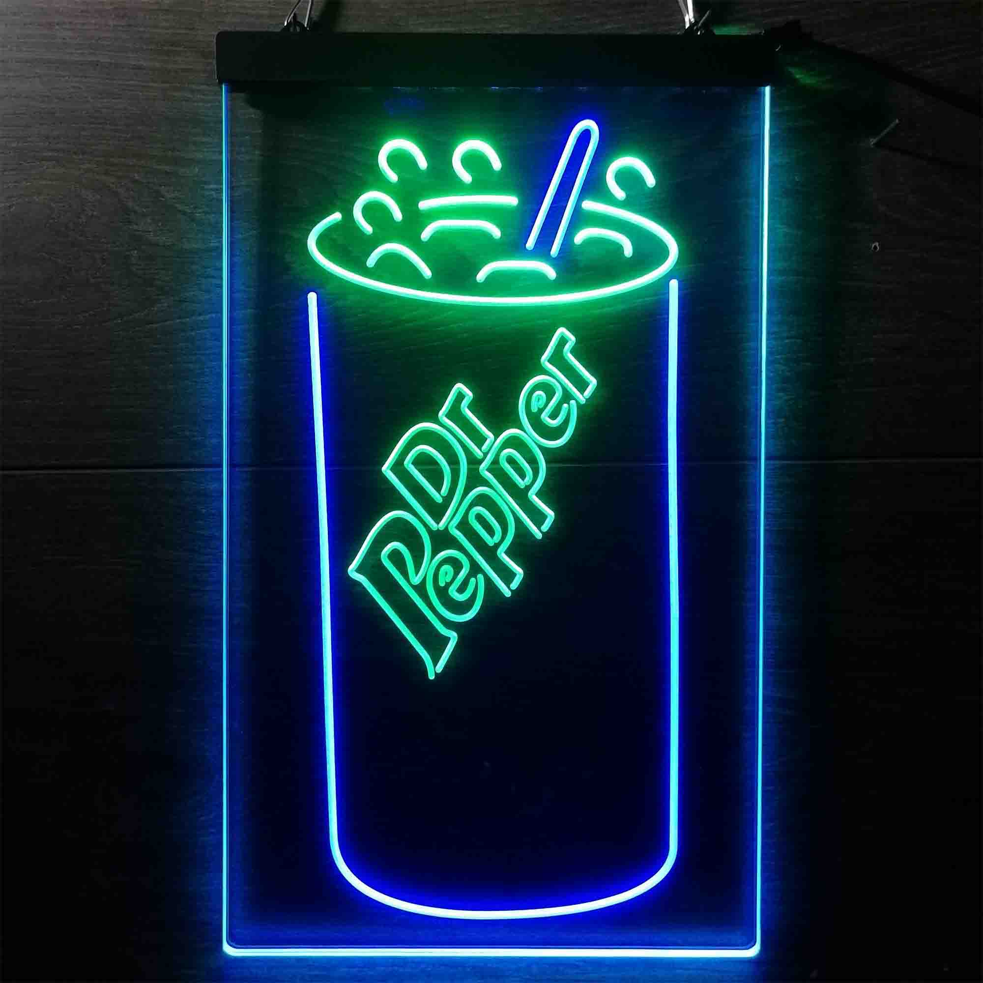 Dr Pepper Cup Dual Color LED Neon Sign ProLedSign