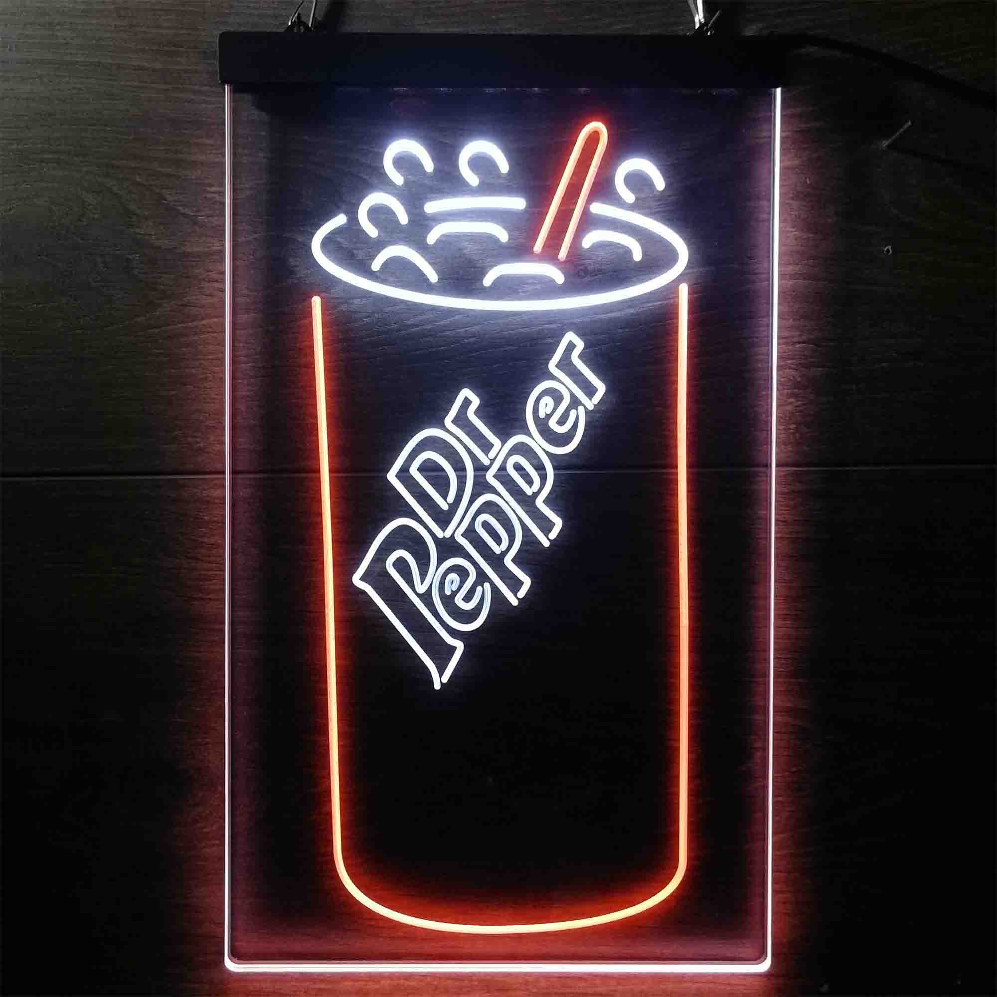 Dr Pepper Cup Dual Color LED Neon Sign ProLedSign