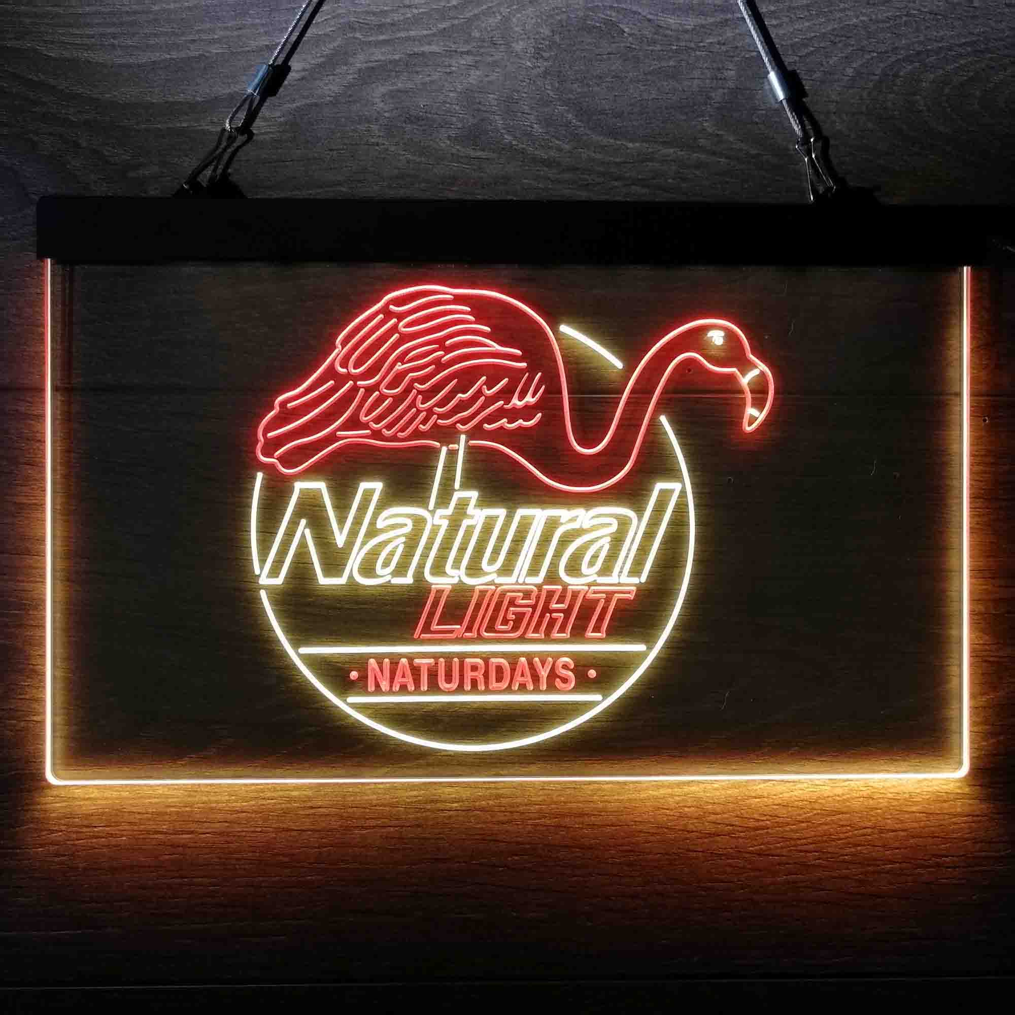 Natural Light Naturdays Flamingo Neon-Like LED Sign Neon Bar Pub LED ...