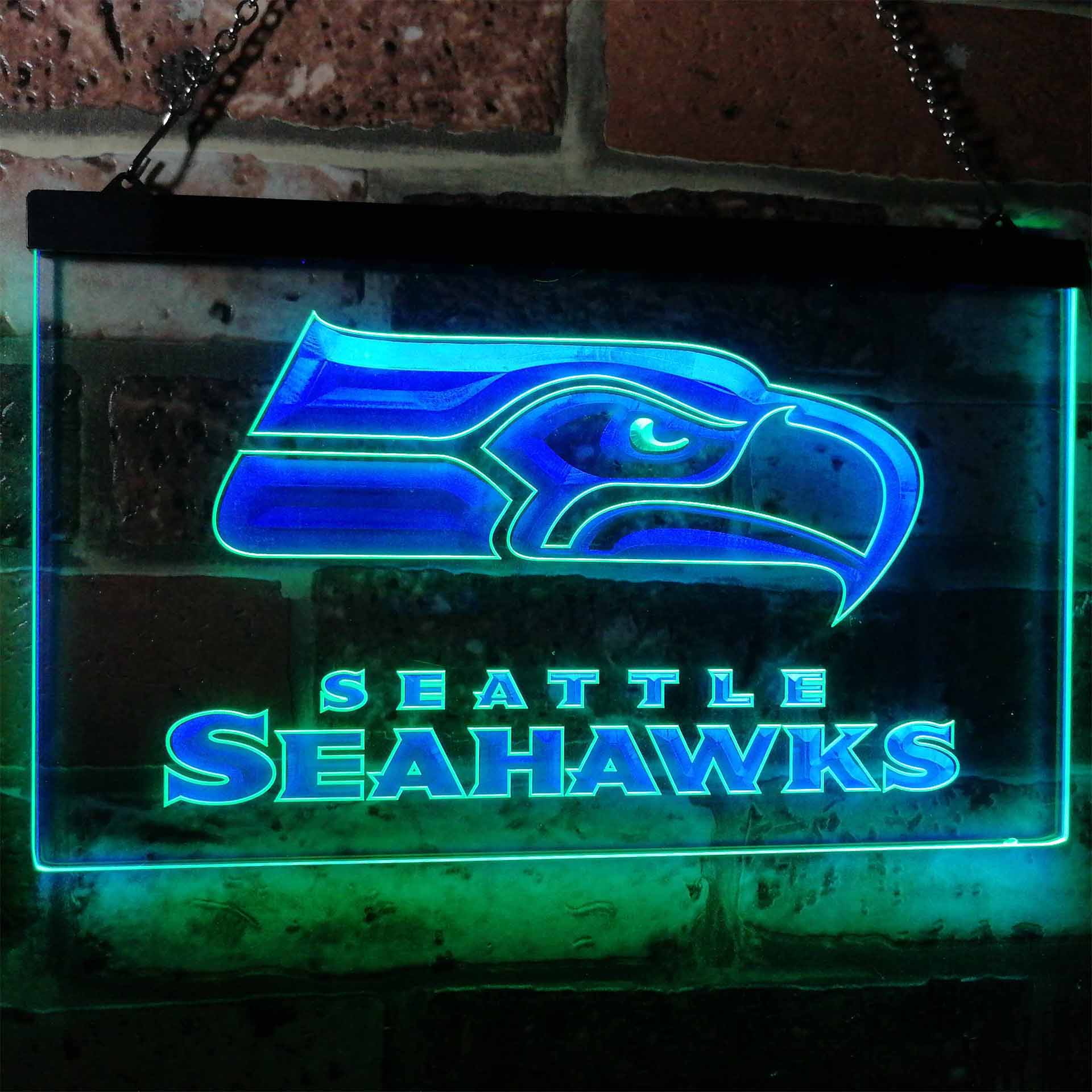 Seattle Seahawks Football Bar Dual Color LED Neon Sign ProLedSign