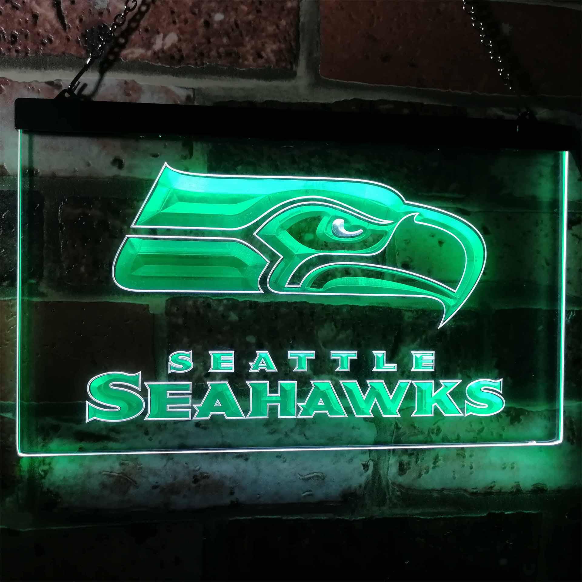 Seattle Seahawks Football Bar Dual Color LED Neon Sign ProLedSign