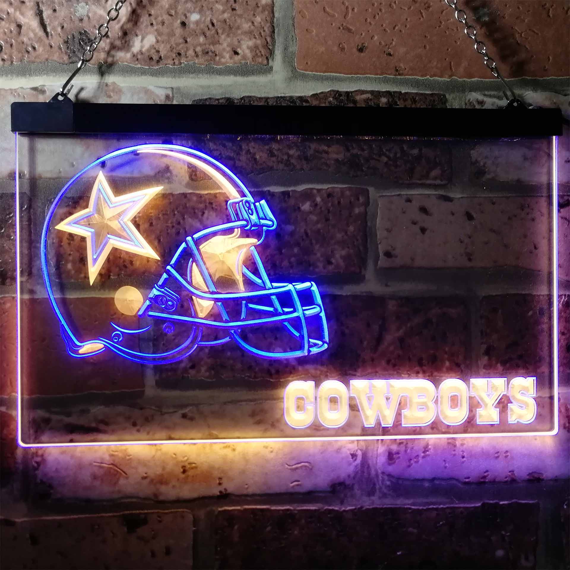Dallas Cowboys Football Bar Dual Color LED Neon Sign ProLedSign