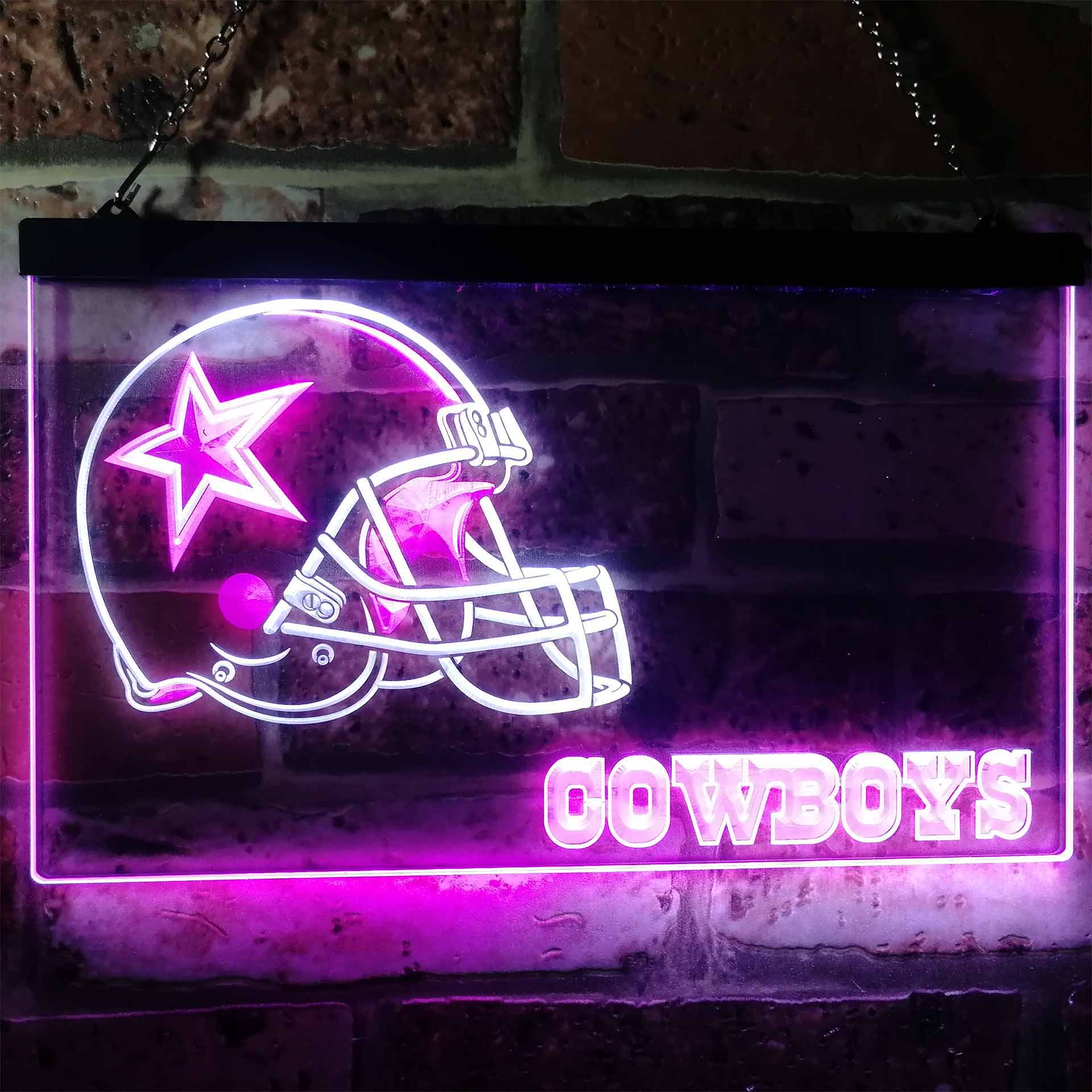 Dallas Cowboys Football Bar Dual Color LED Neon Sign ProLedSign