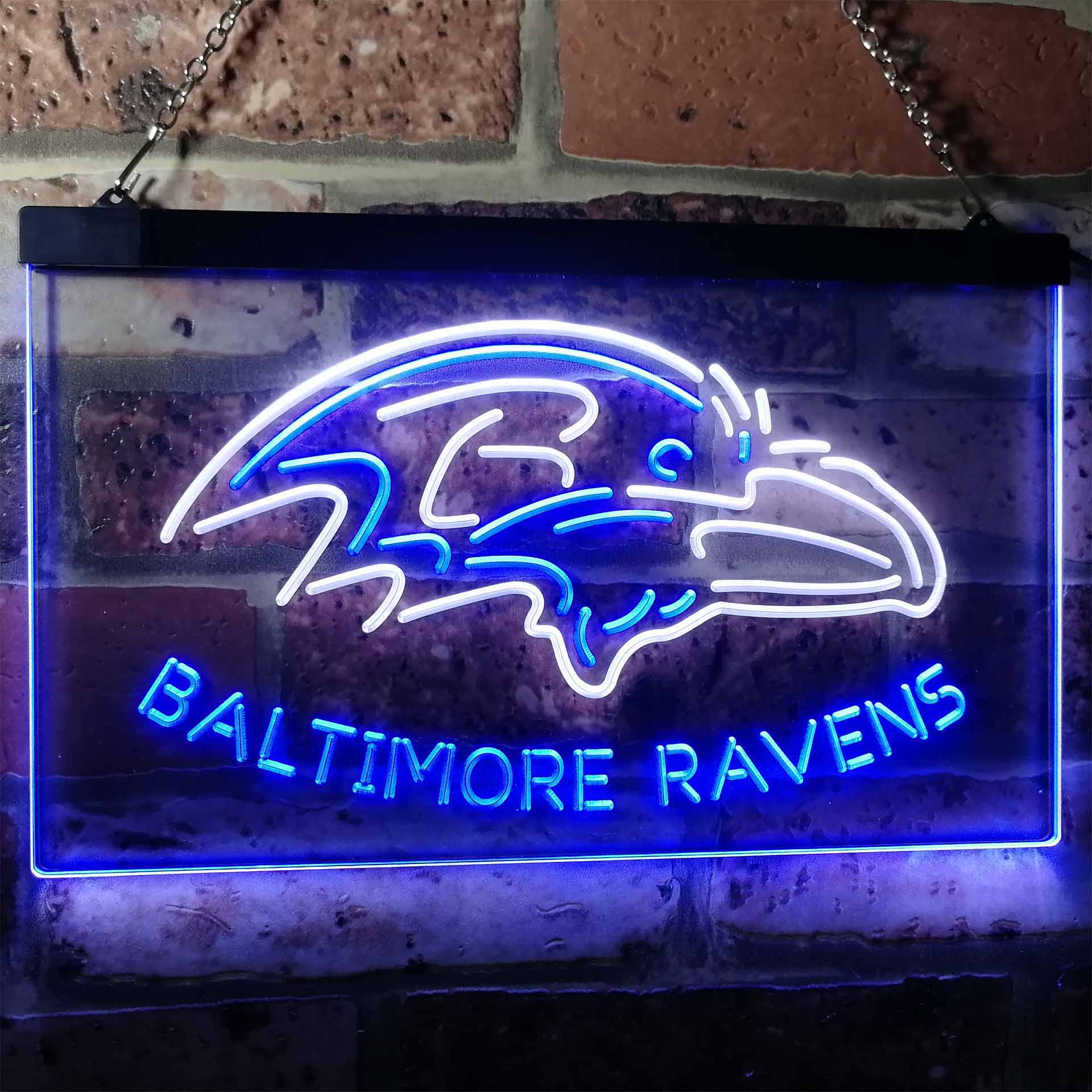Baltimore Ravens Football Bar Dual Color LED Neon Sign ProLedSign