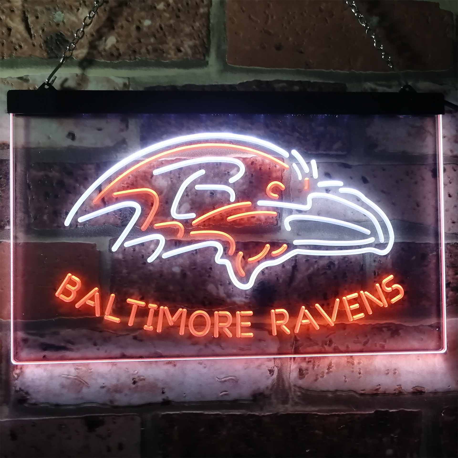 Baltimore Ravens Football Bar Dual Color LED Neon Sign ProLedSign