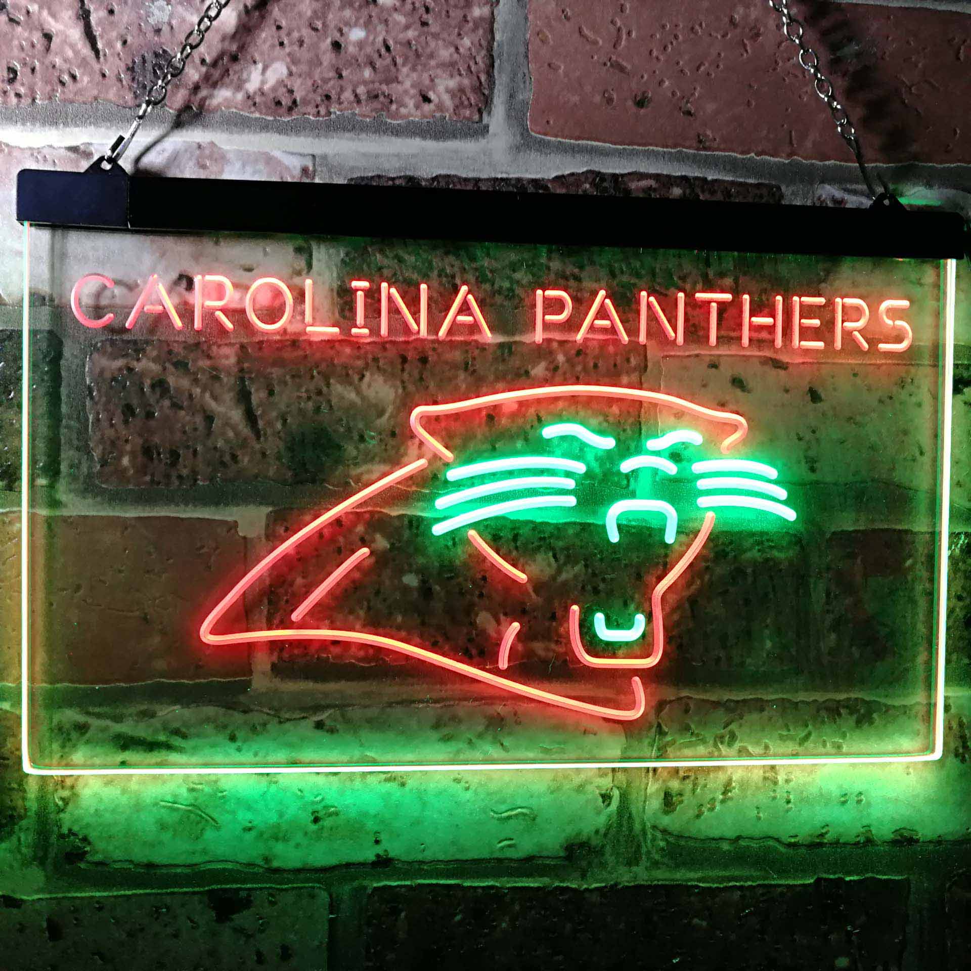 Carolina Panthers Football Bar Decor Dual Color LED Neon Sign ProLedSign