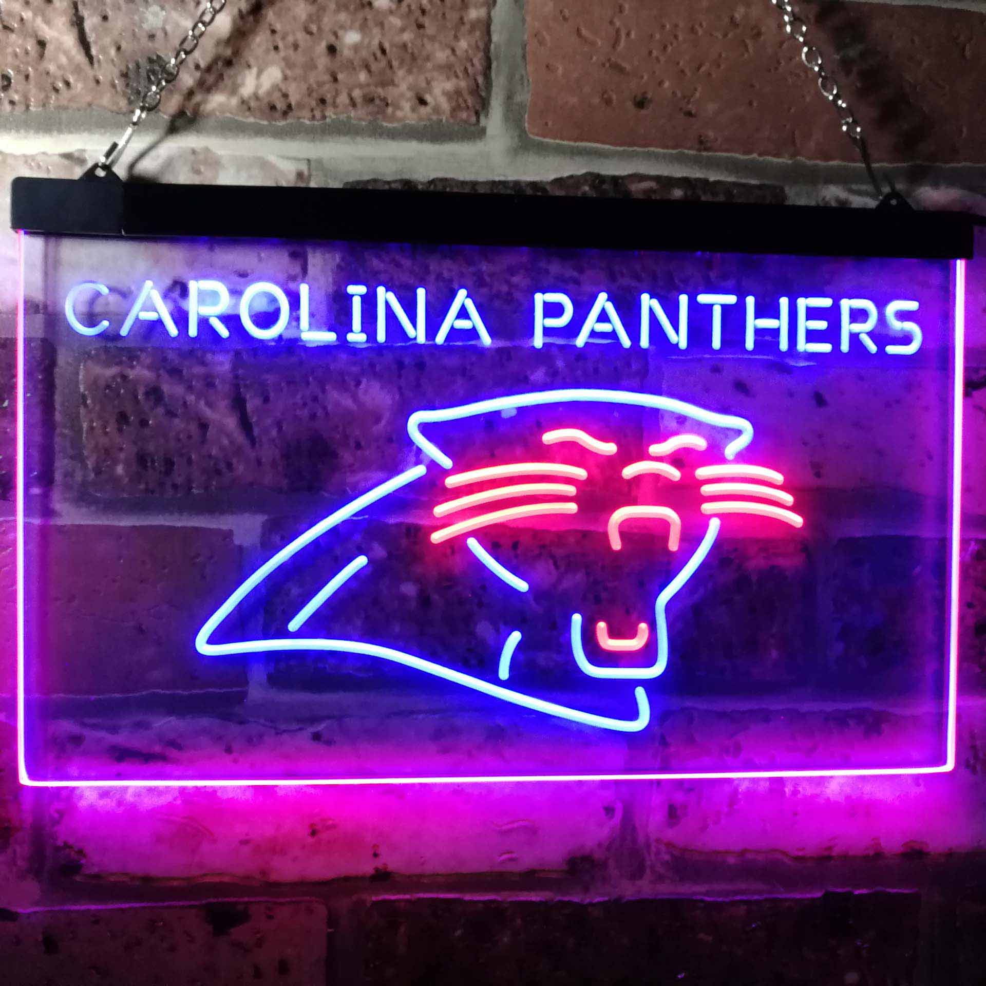 Carolina Panthers Football Bar Decor Dual Color LED Neon Sign ProLedSign