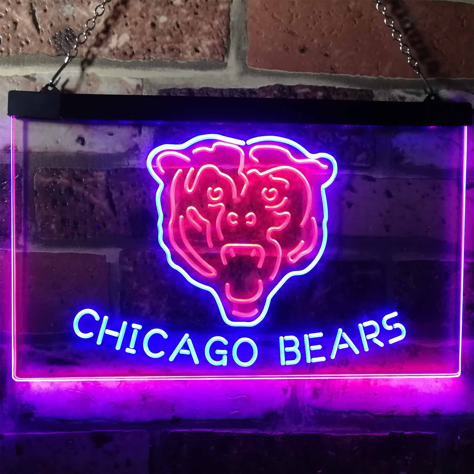 Chicago Bears Football Bar Dual Color LED Neon Sign ProLedSign