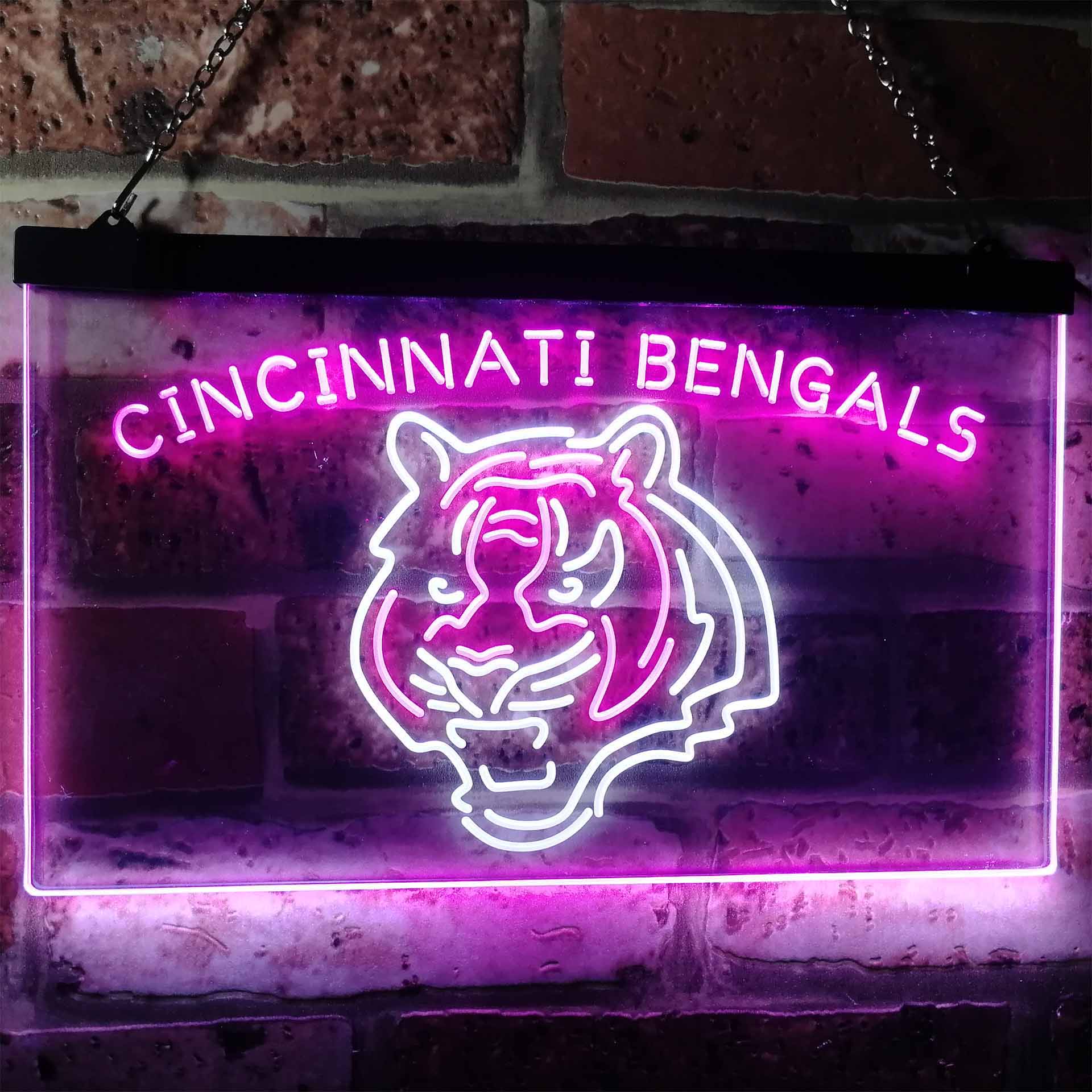 Cincinnati Bengals Football Bar Decor Dual Color LED Neon Sign ProLedSign