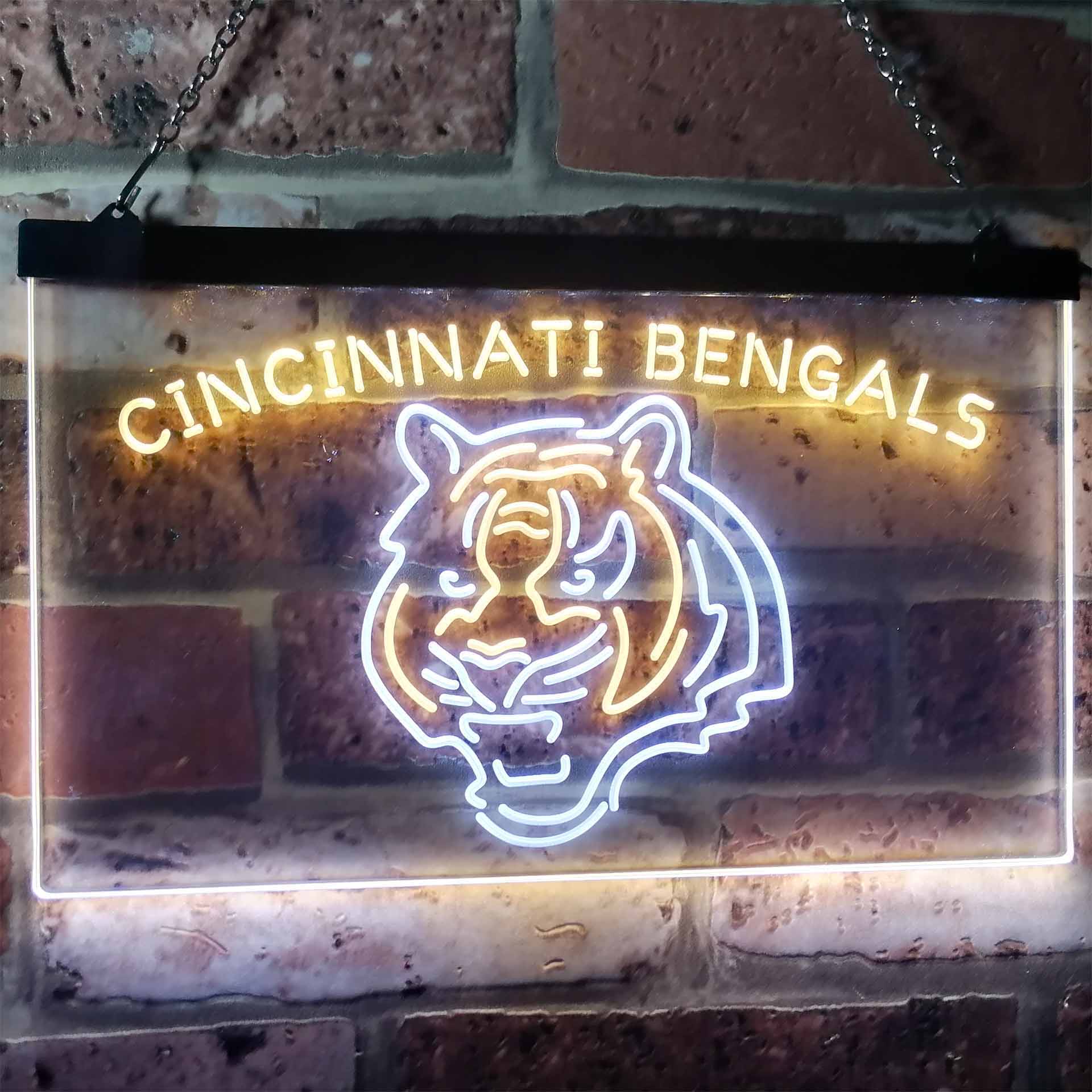 Cincinnati Bengals Football Bar Decor Dual Color LED Neon Sign ProLedSign