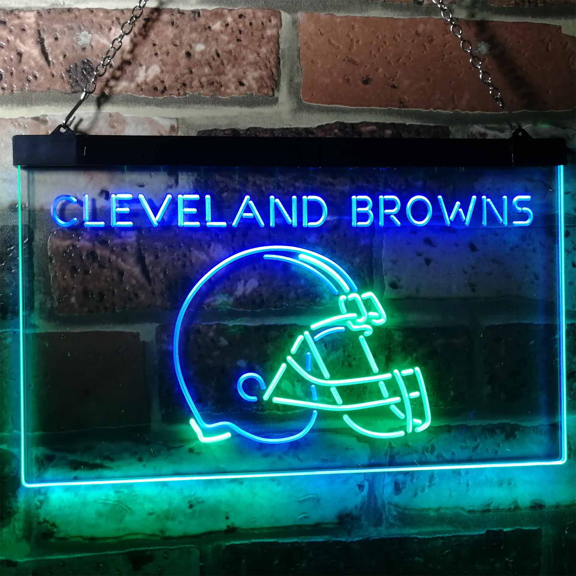 Cleveland Browns Football Bar Dual Color LED Neon Sign ProLedSign
