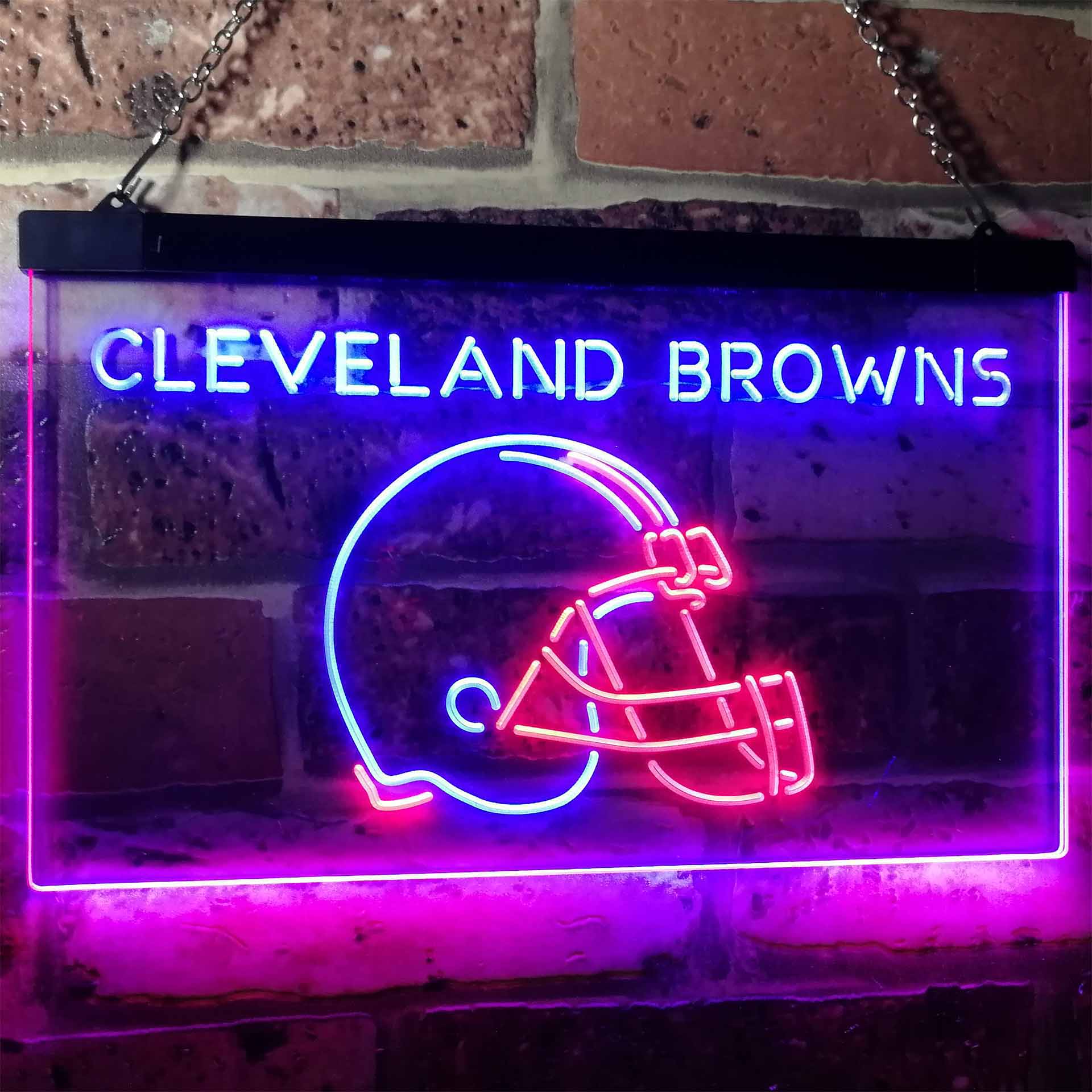 Cleveland Browns Football Bar Dual Color LED Neon Sign ProLedSign