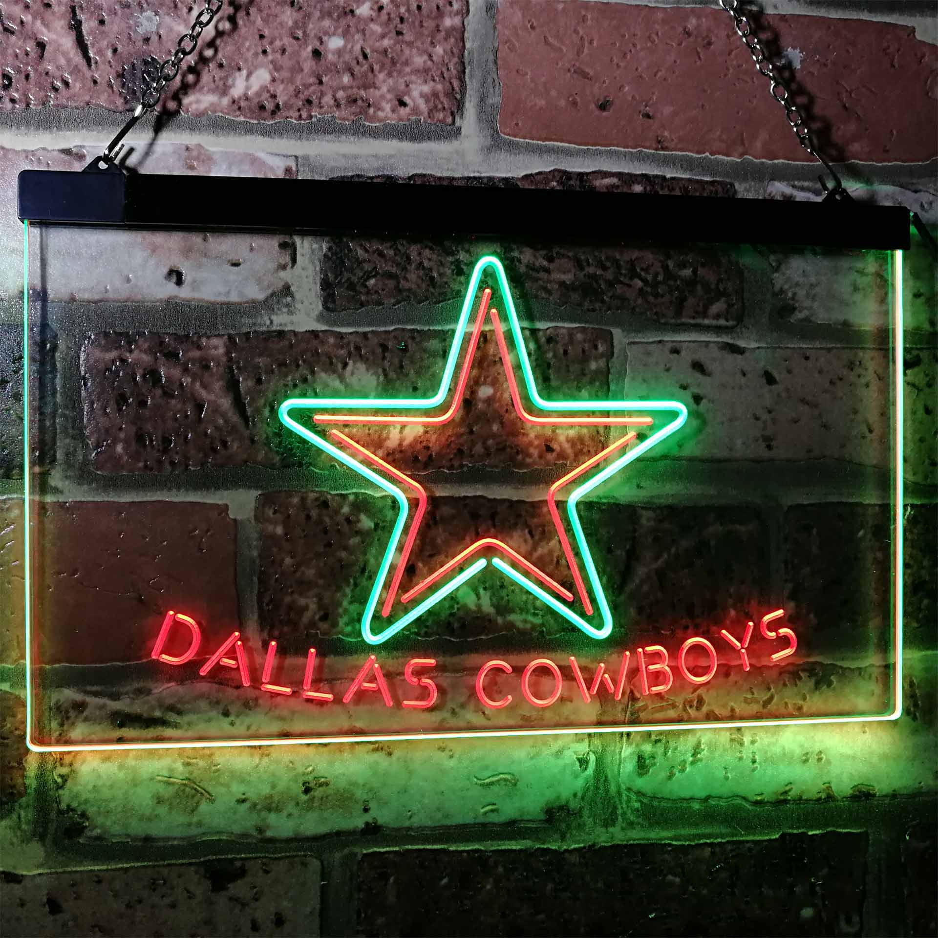 Dallas Cowboys Football Bar Decor Dual Color LED Neon Sign ProLedSign
