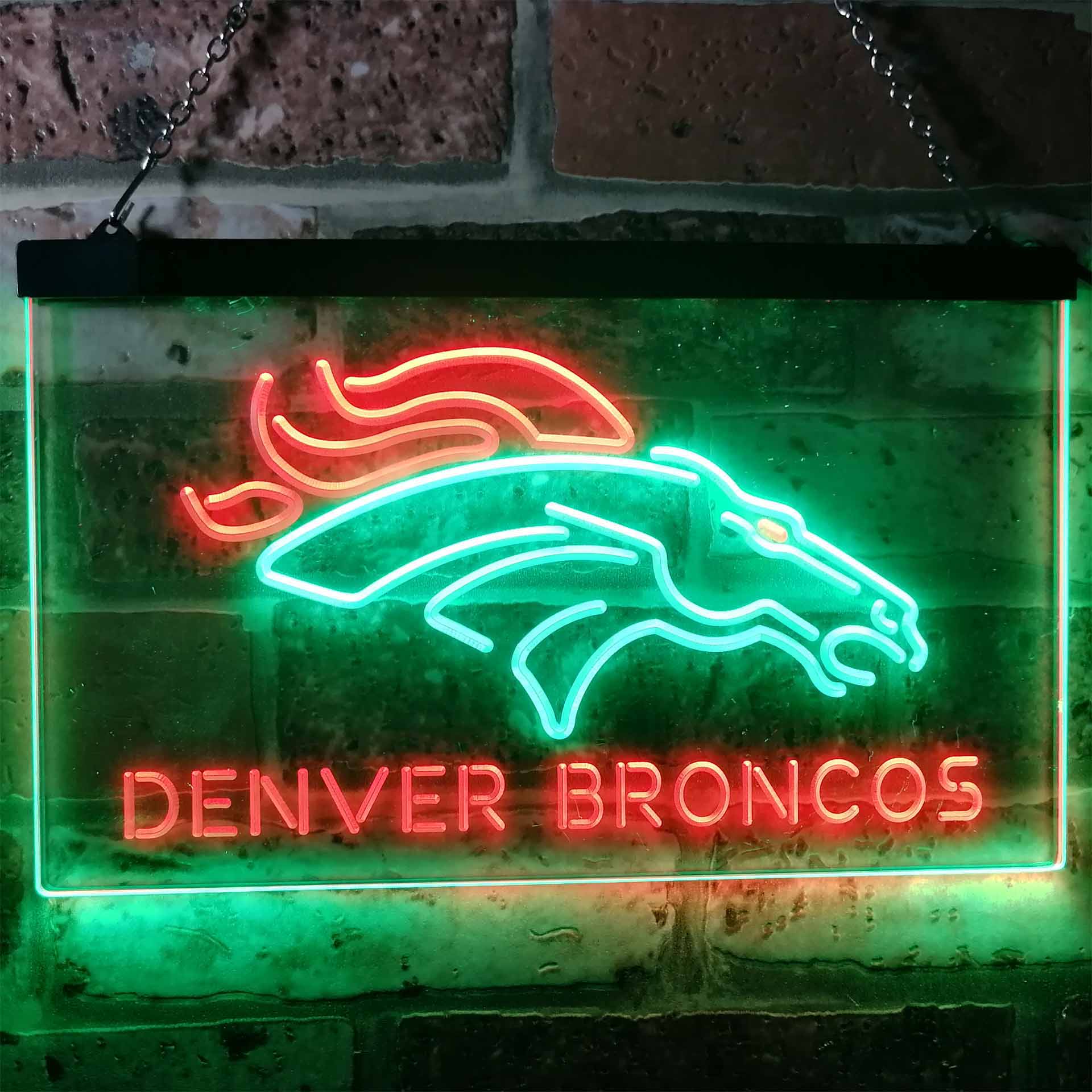 Denver Broncos Football Bar Dual Color LED Neon Sign ProLedSign
