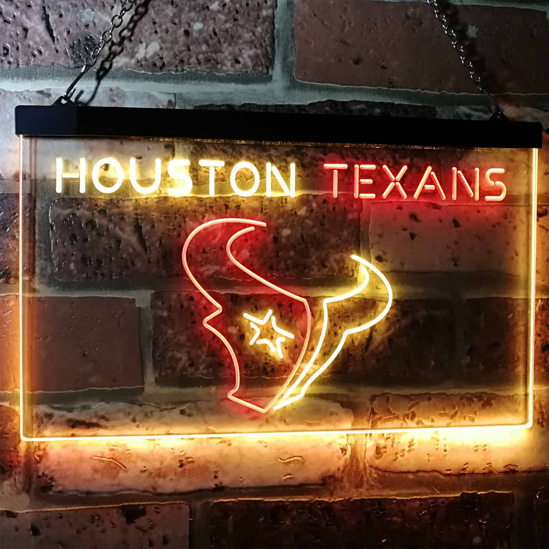 Houston Texans Football Bar Dual Color LED Neon Sign ProLedSign