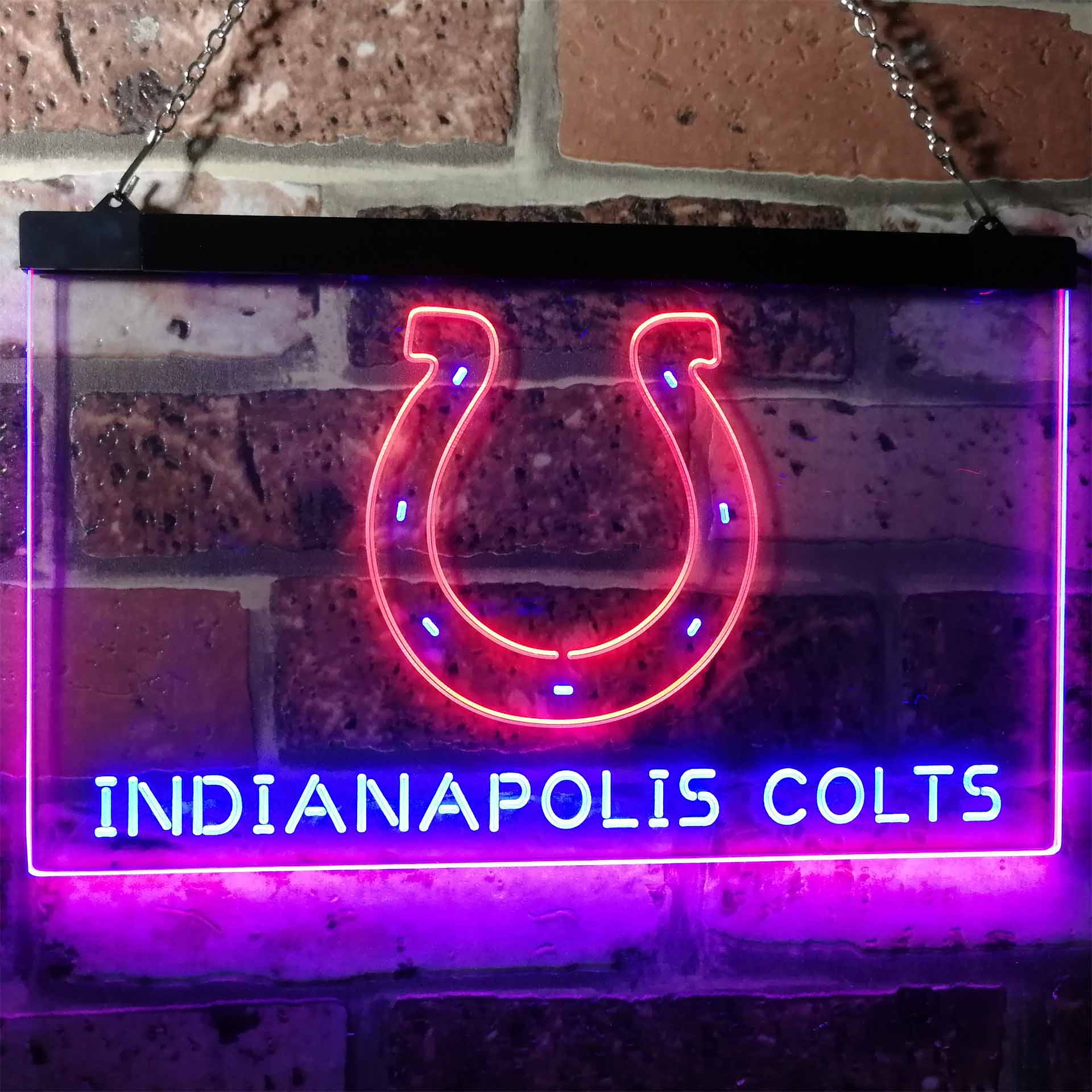 Indianapolis Colts Football Bar Decor Dual Color LED Neon Sign ProLedSign