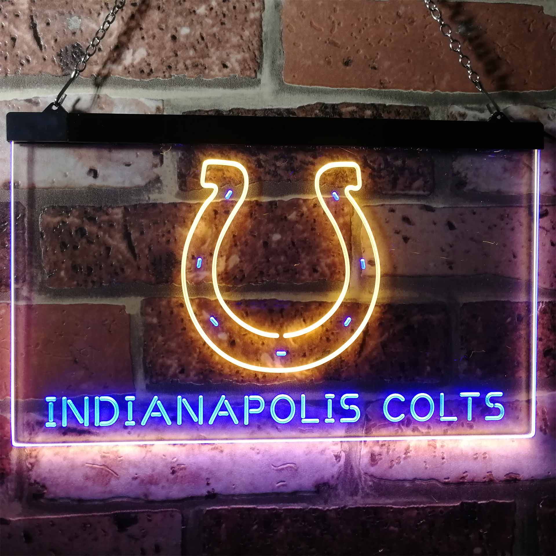 Indianapolis Colts Football Bar Decor Dual Color LED Neon Sign ProLedSign