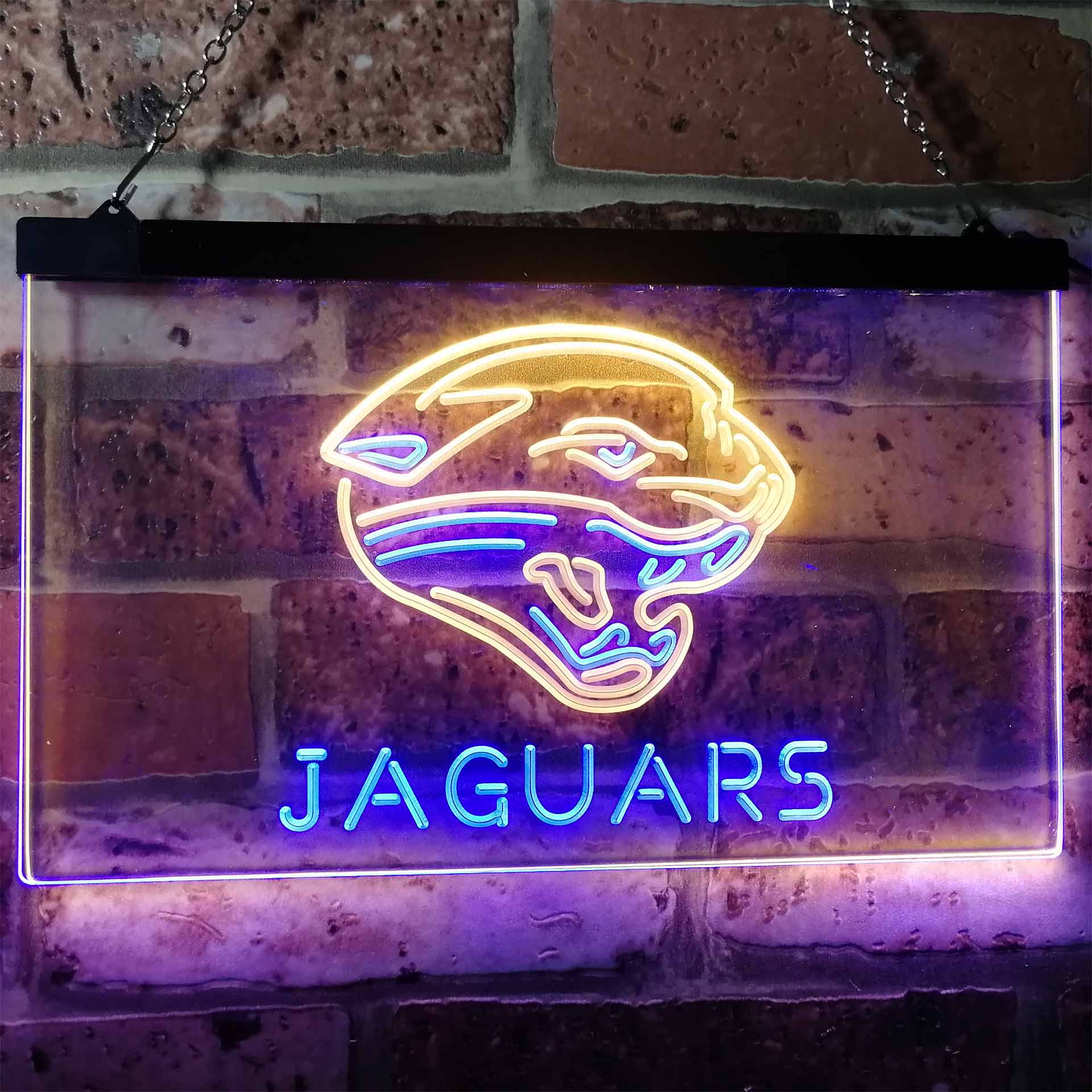 Jacksonville Jaguars Football Bar Decor Dual Color LED Neon Sign ProLedSign