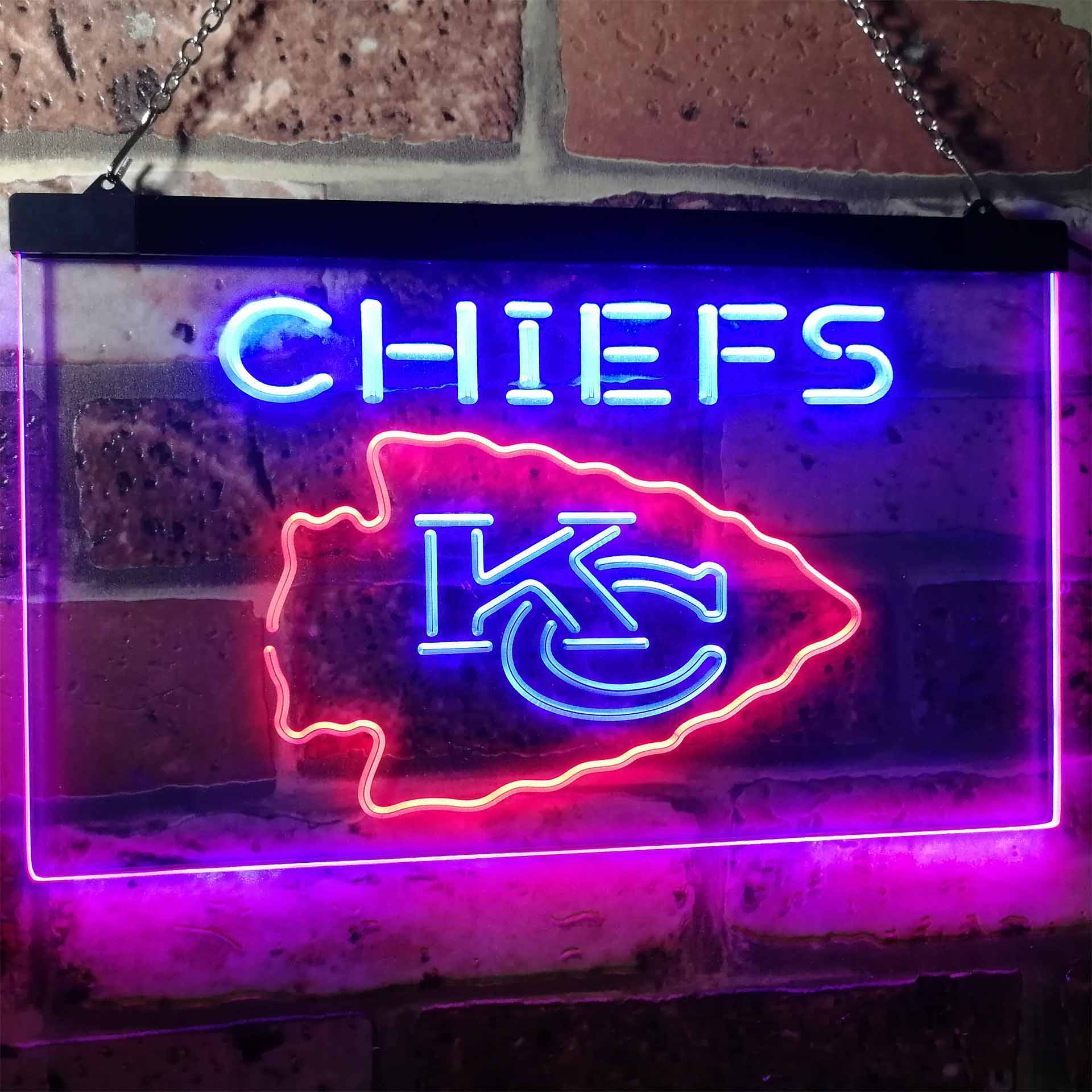 Kansas City Chiefs Football Bar Decor Dual Color LED Neon Sign ProLedSign