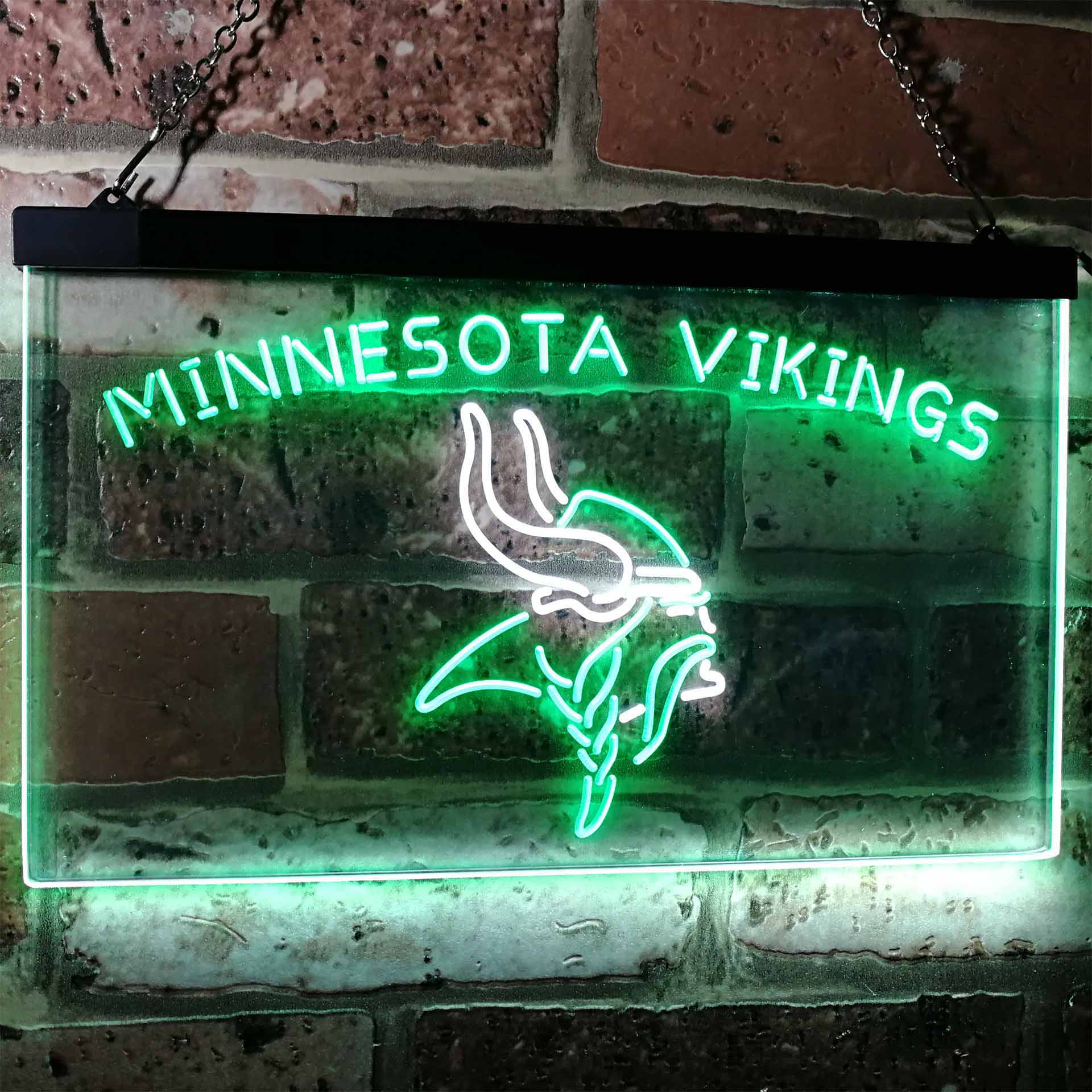 Minnesota Vikings Football Bar Decor Dual Color LED Neon Sign ProLedSign