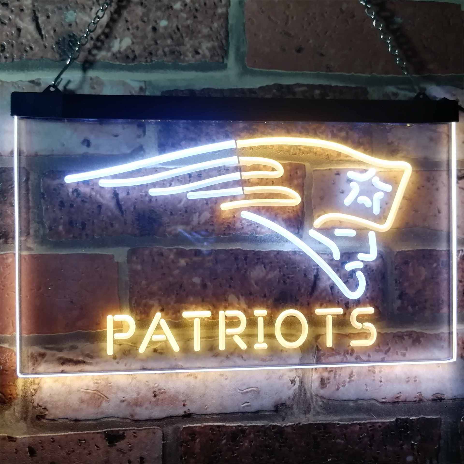 New England Patriots Football Bar Decor Dual Color LED Neon Sign ProLedSign