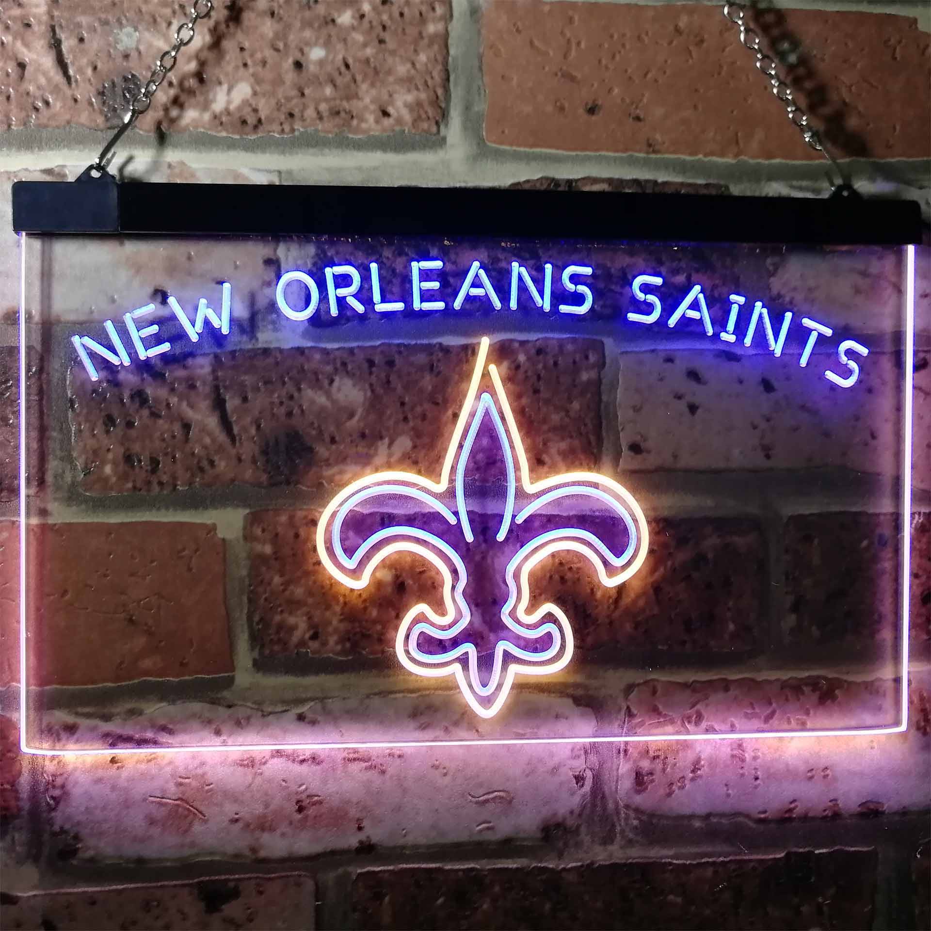New Orleans Saints Football Bar Decor Dual Color LED Neon Sign ProLedSign