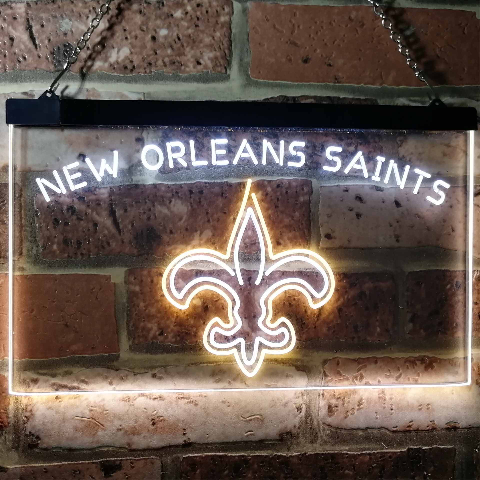 New Orleans Saints Football Bar Decor Dual Color LED Neon Sign ProLedSign
