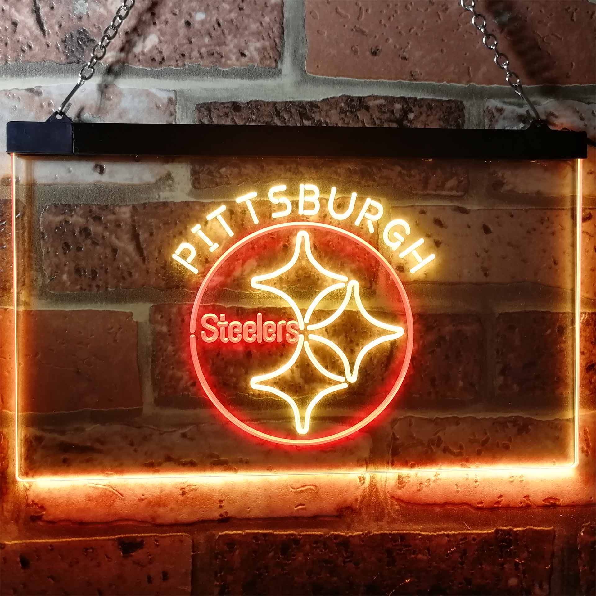 Pittsburgh Steelers Football Bar Decor Dual Color LED Neon Sign ProLedSign