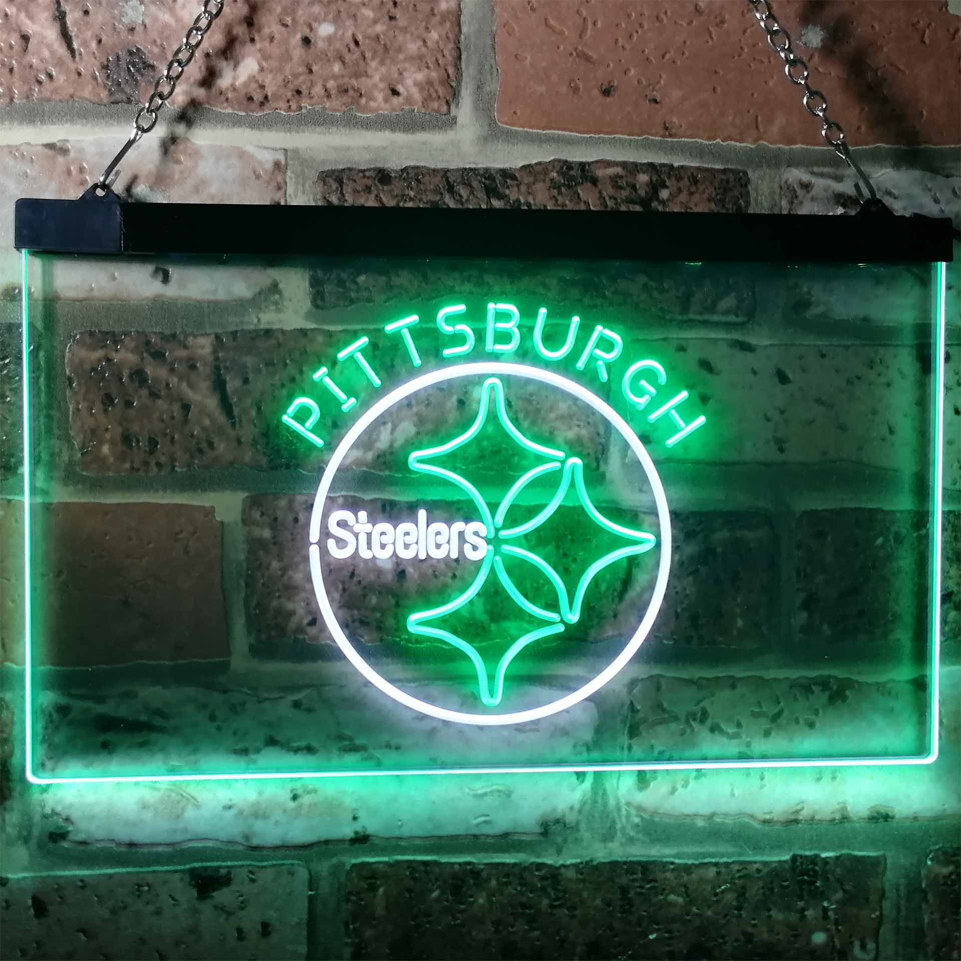 Pittsburgh Steelers Football Bar Decor Dual Color LED Neon Sign ProLedSign