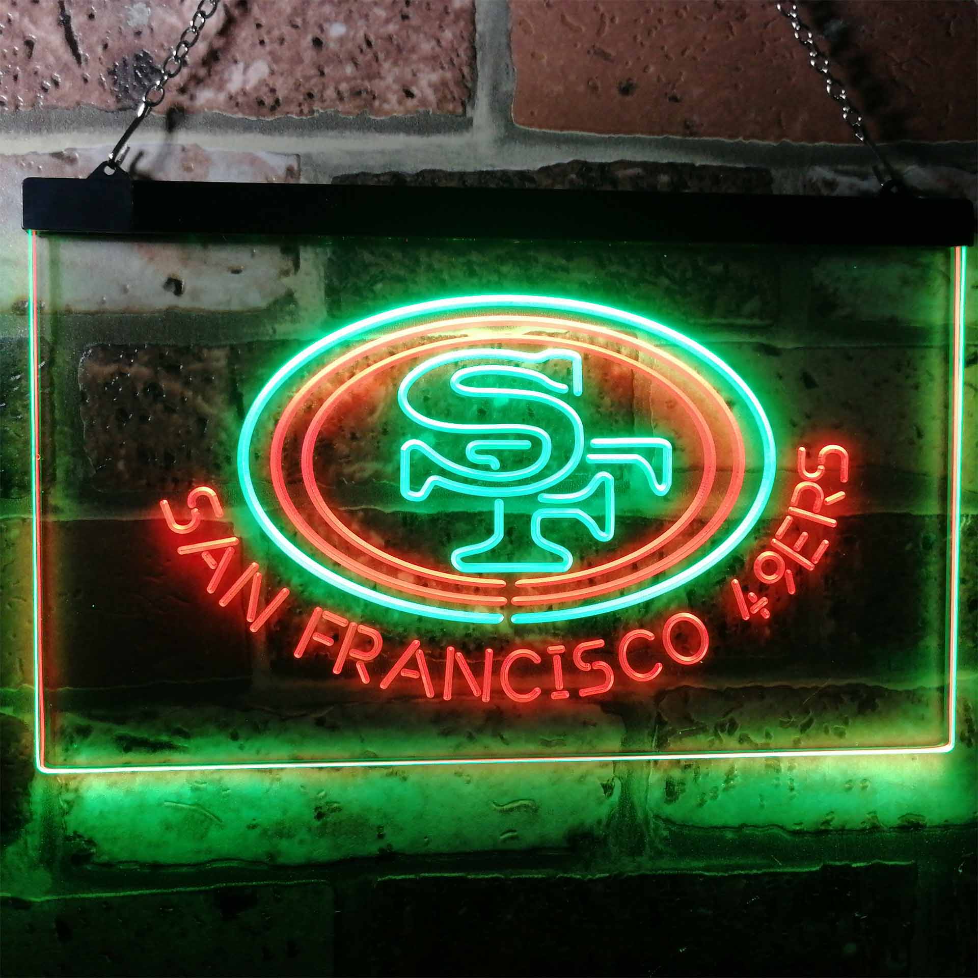San Francisco 49ers Football Bar Decor Dual Color LED Neon Sign ProLedSign