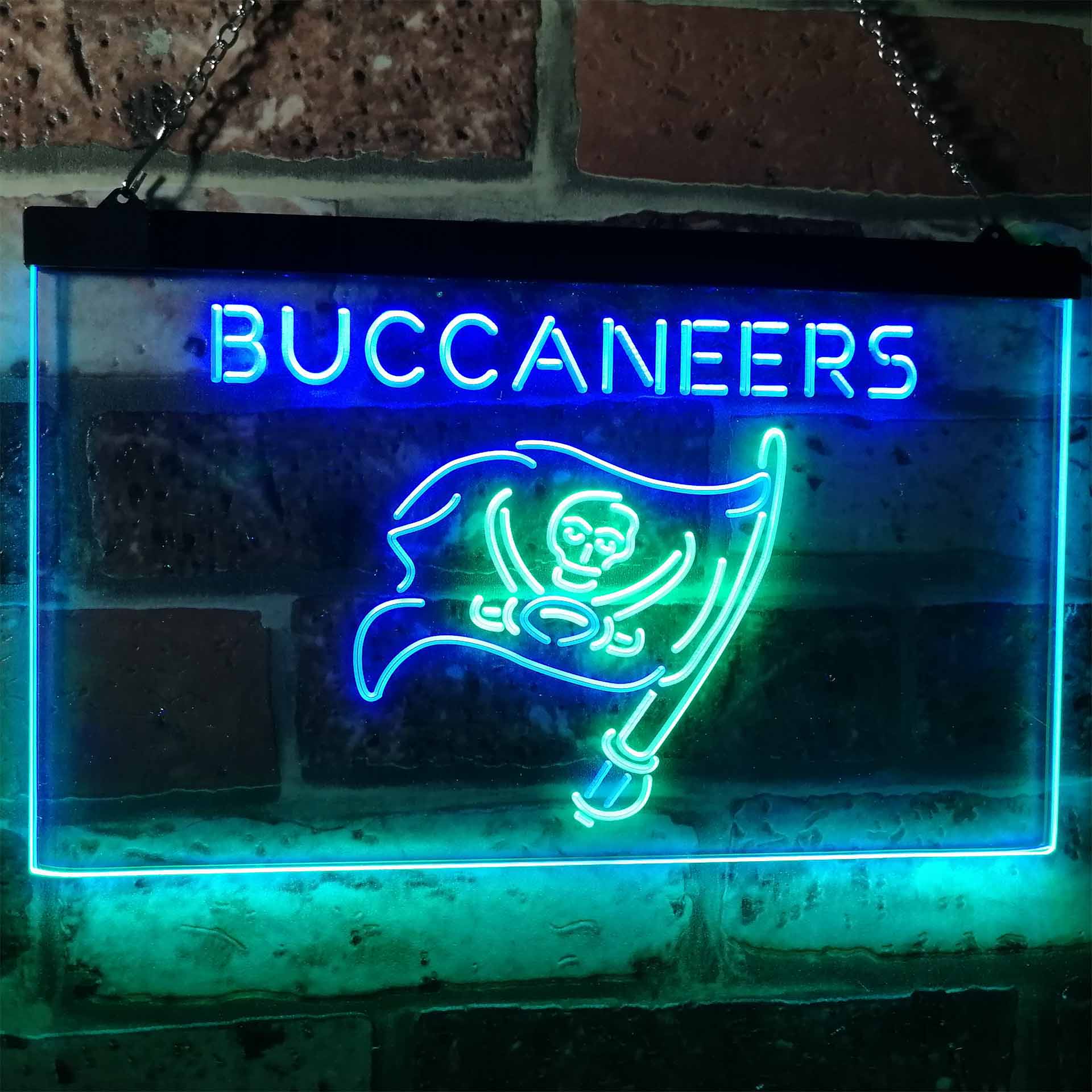 Tampa Bay Buccaneers Football Bar Decor Dual Color LED Neon Sign ProLedSign