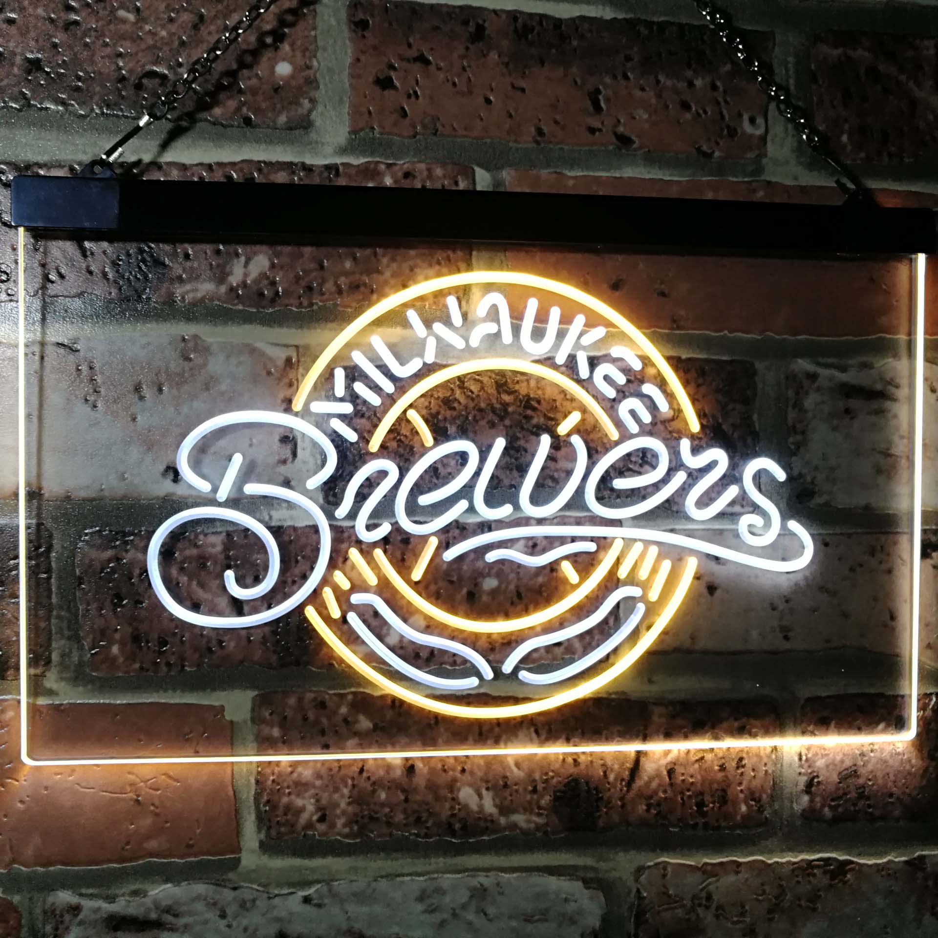 Milwaukee Brewers Dual Color LED Neon Sign ProLedSign