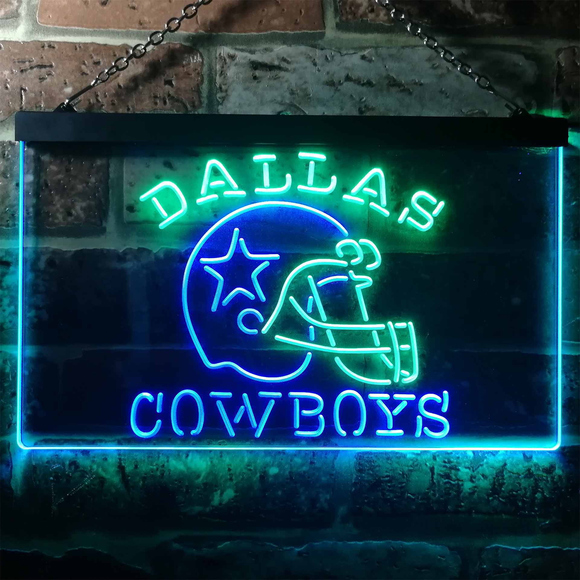 Dallas Cowboys Helmet Dual Color LED Neon Sign ProLedSign