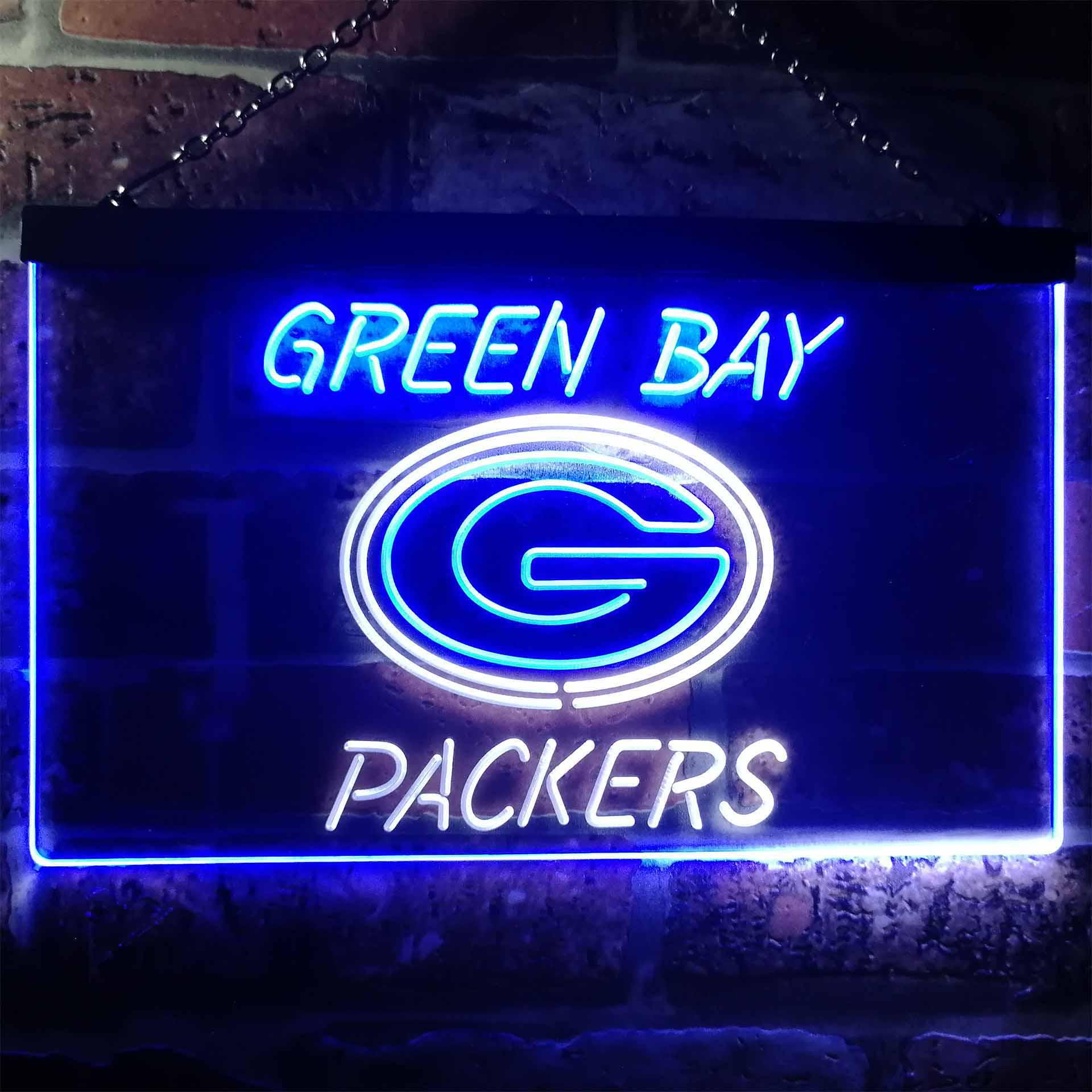 Green Bay Packers Club Dual Color LED Neon Sign ProLedSign