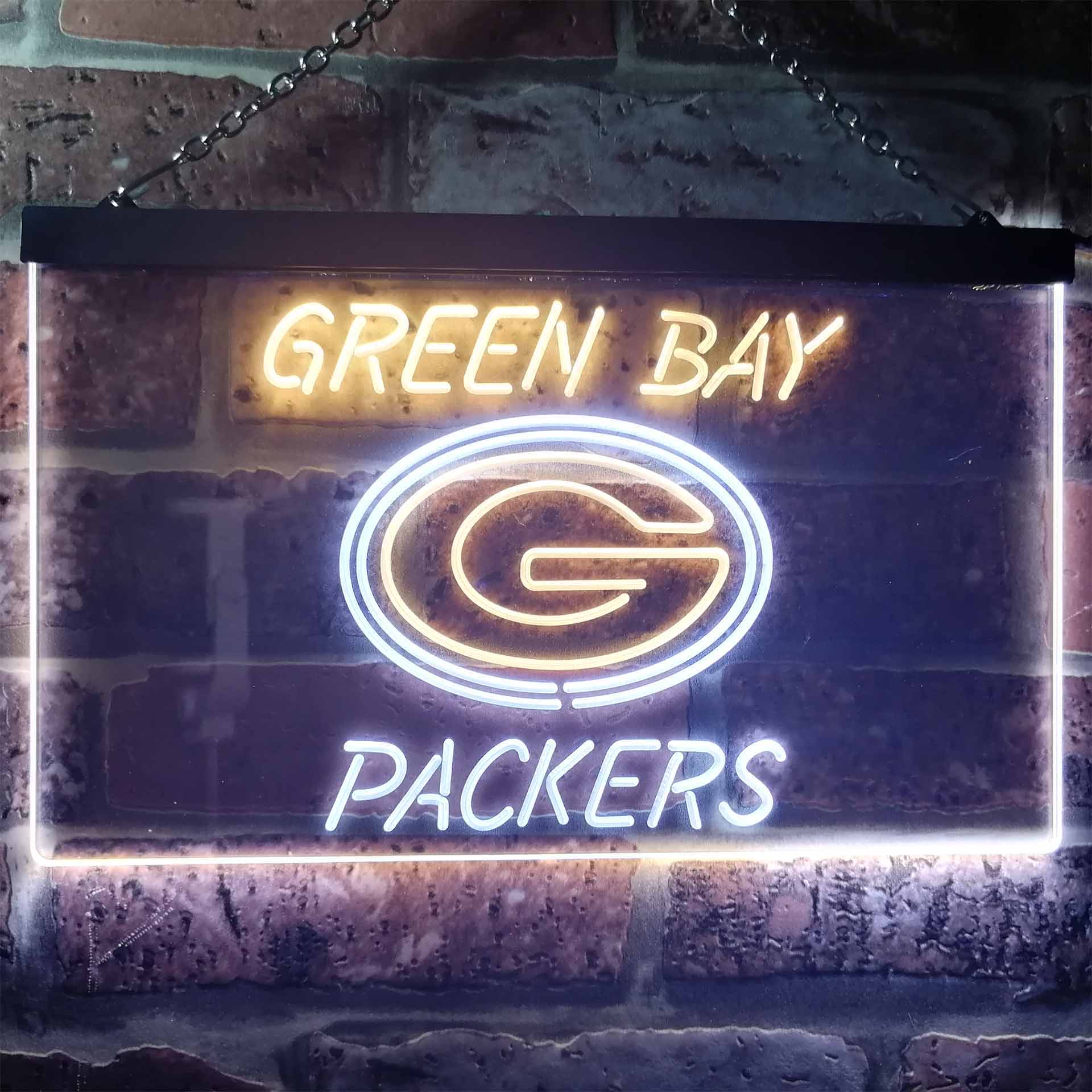 Green Bay Packers Club Dual Color LED Neon Sign ProLedSign