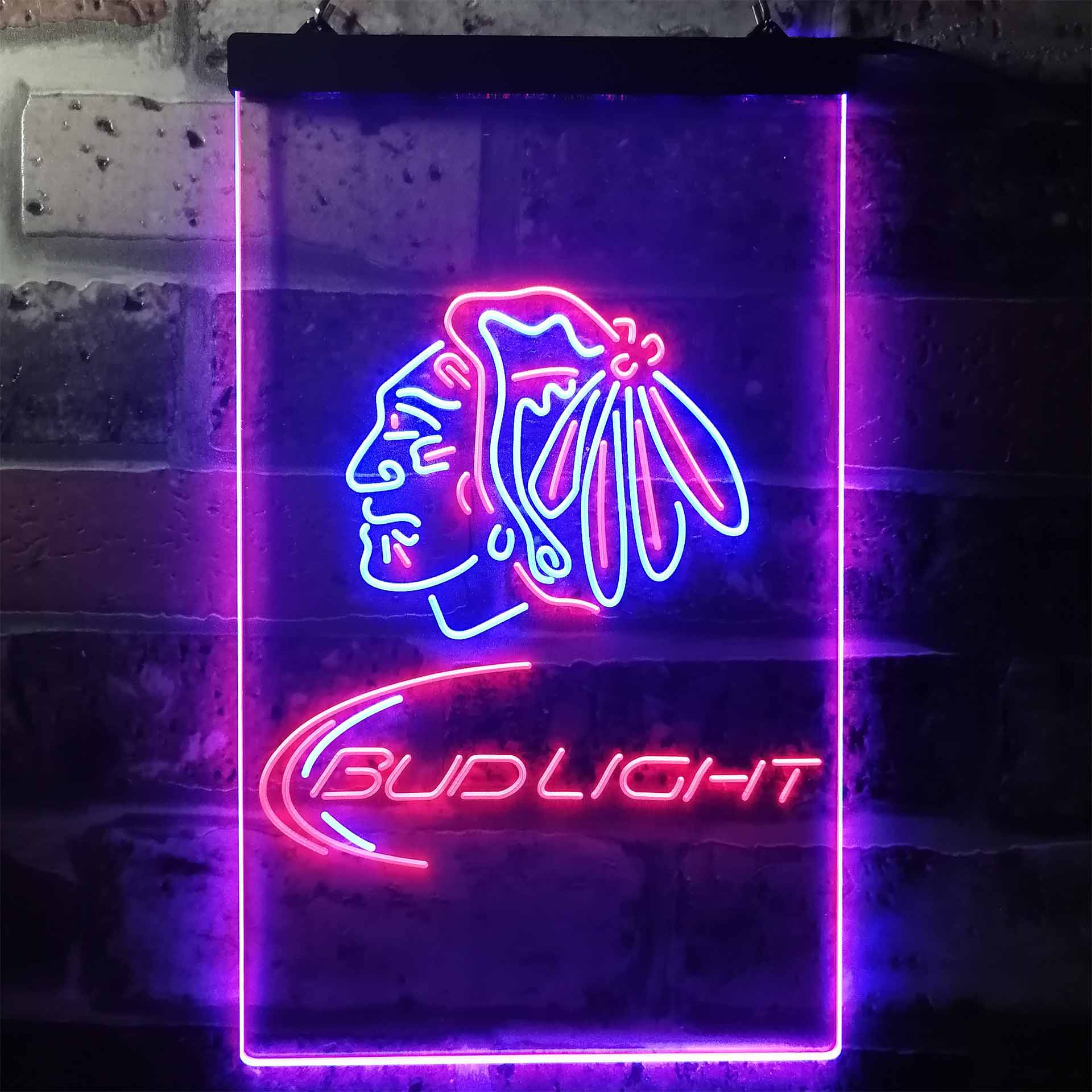 Chicago Blackhawks Bud Light Neon-Like LED Sign