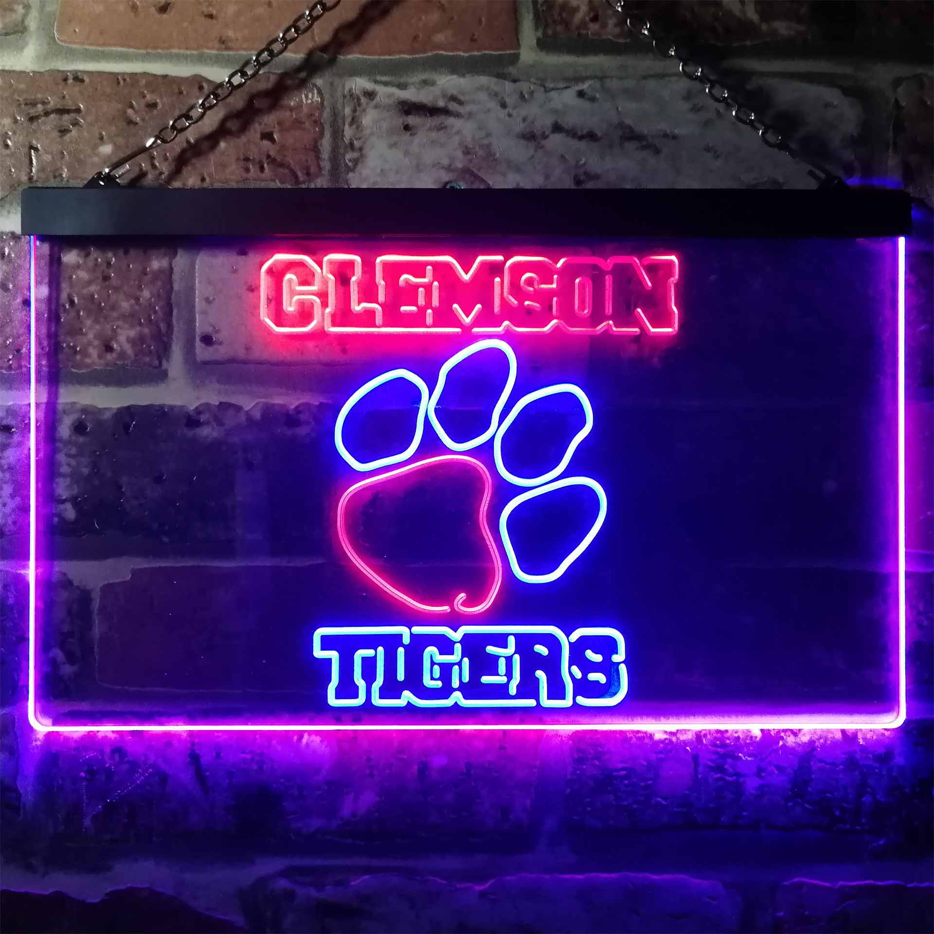 Clemson Tigers Dual Color LED Neon Sign ProLedSign