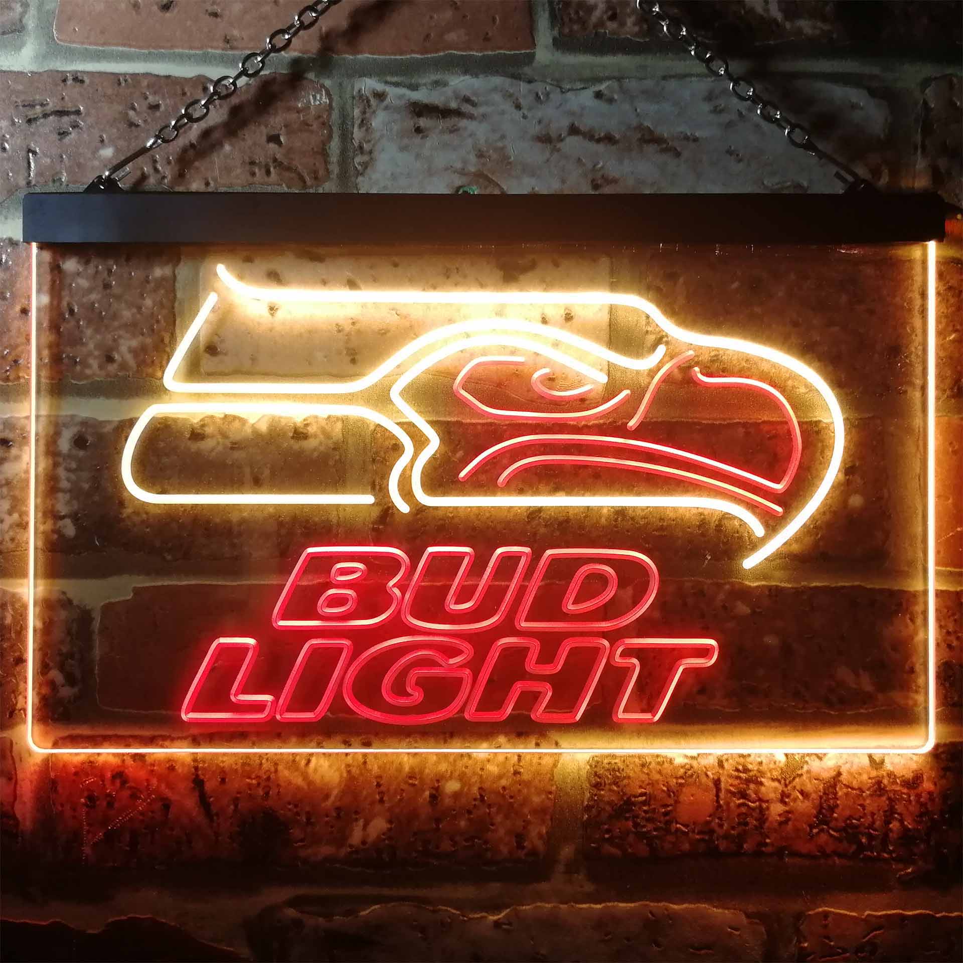Seattle Seahawks Bud Light Dual Color LED Neon Sign ProLedSign